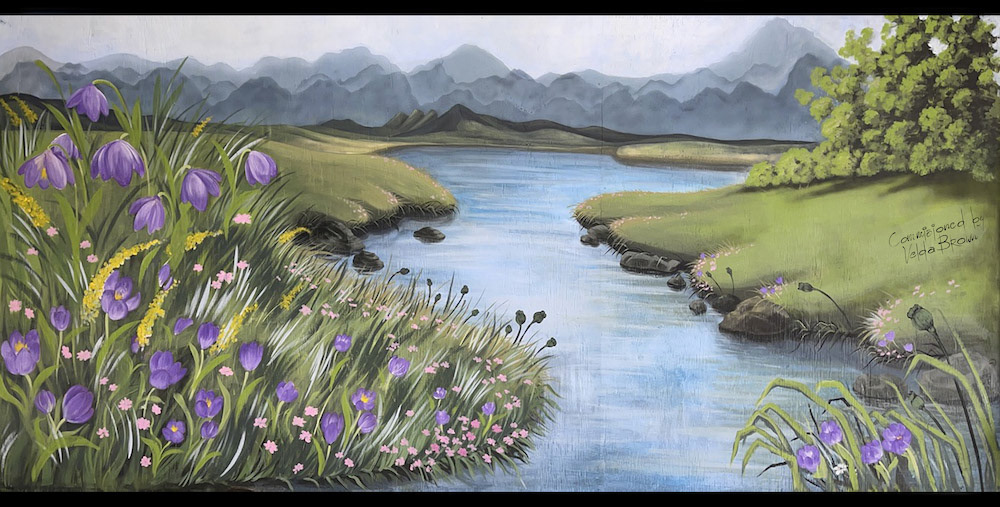 hand painted exterior mural