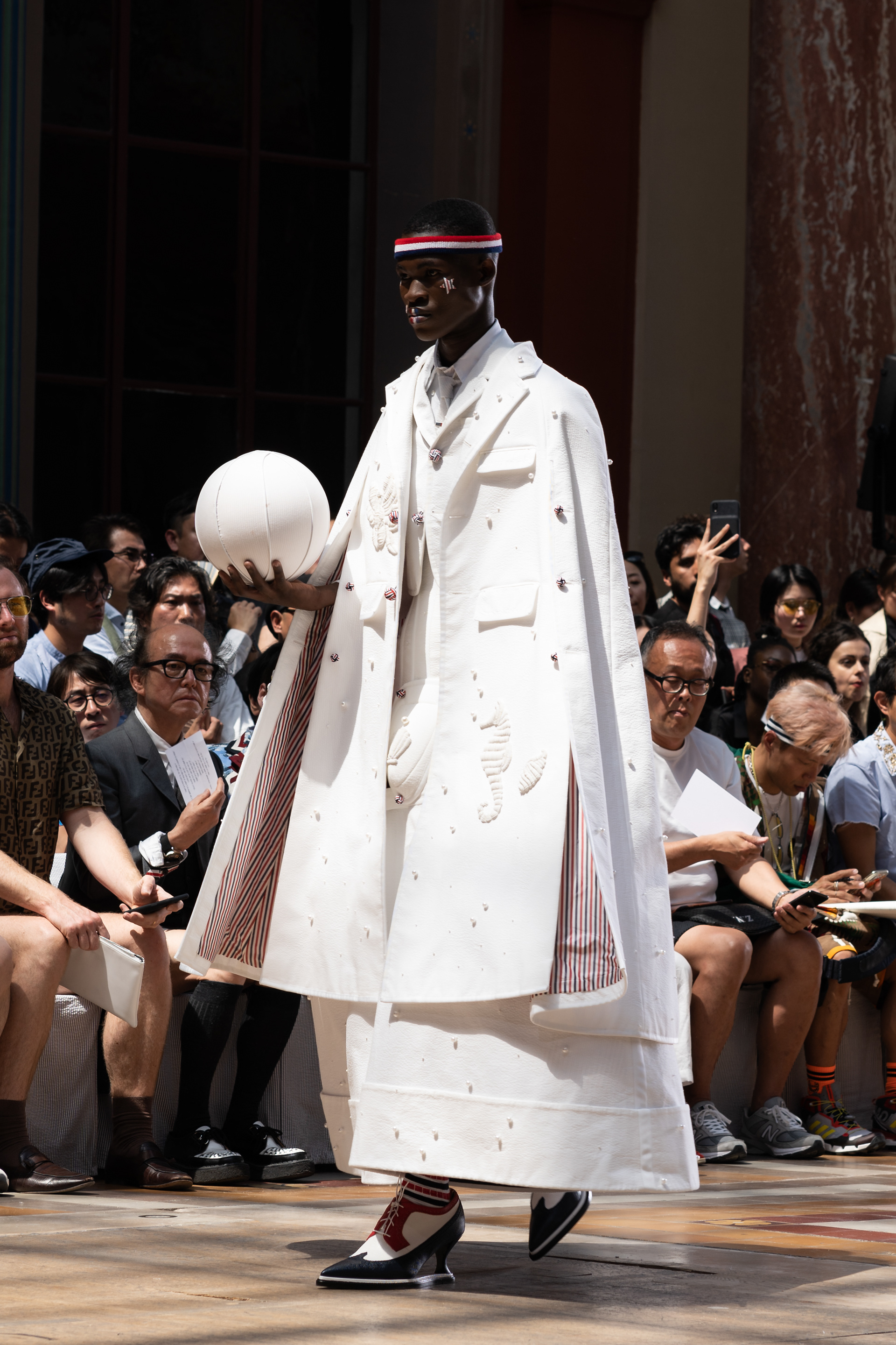 Runway model for Thom Browne SS20 Homme