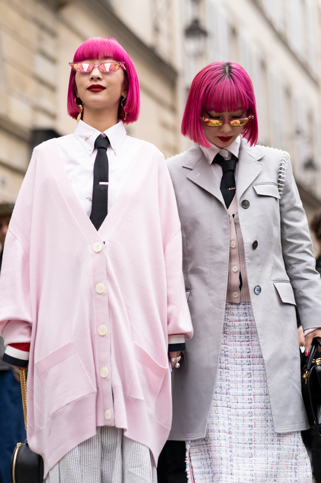Aya and Ami Suzuki at Thom Browne SS20 Homme