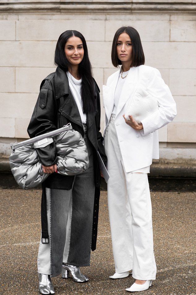 Alexandra Guerain and friend before Maison Margiela SS20 Femme