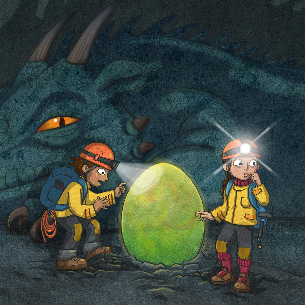 Vector with textures added in photoshop- for 'Cave Hunters'