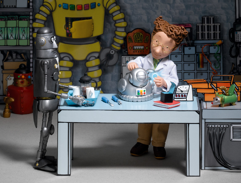 Professor Widget and Alfred from 'Bit-Bot and the Blob'- Egmont