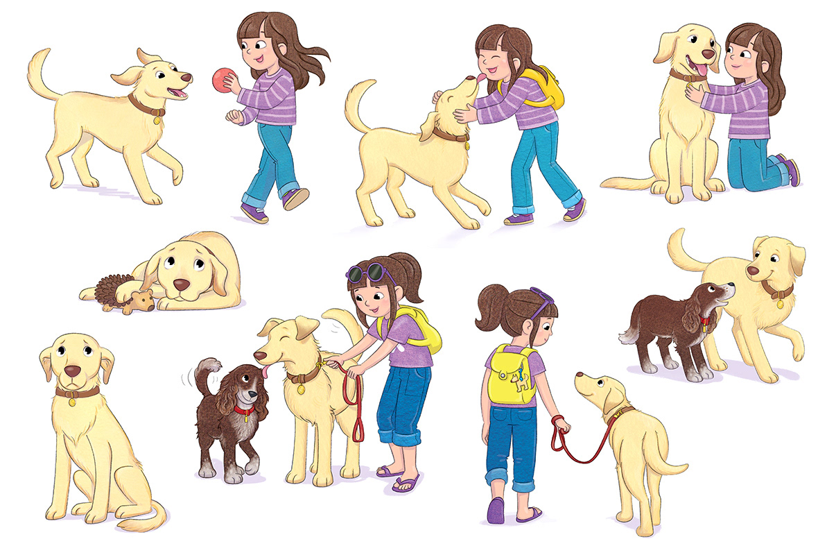 Character designs and assets for Luna, the Very Anxious Dog- Madison Randolph