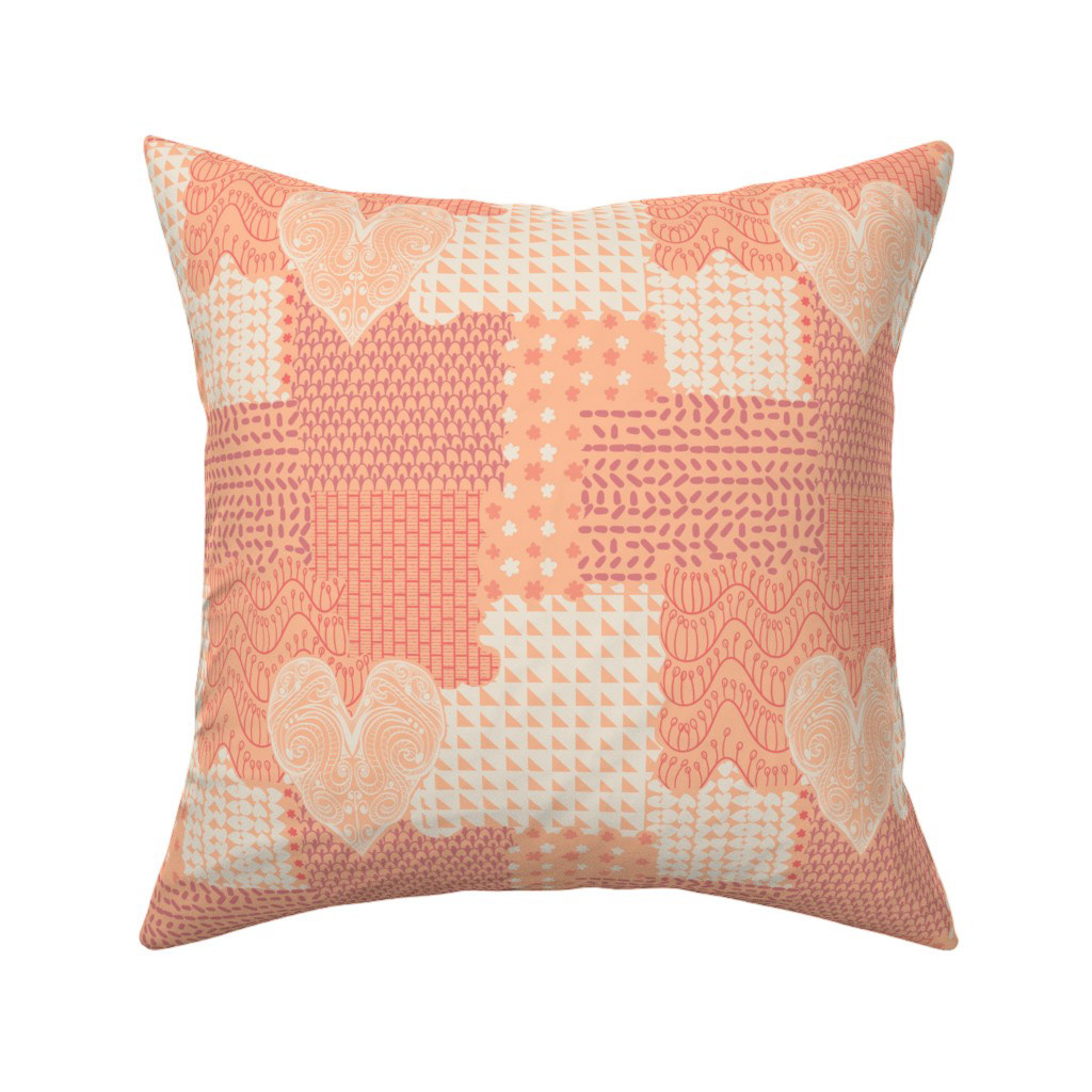 Tween Peach Fuzz Heart Patchwork
