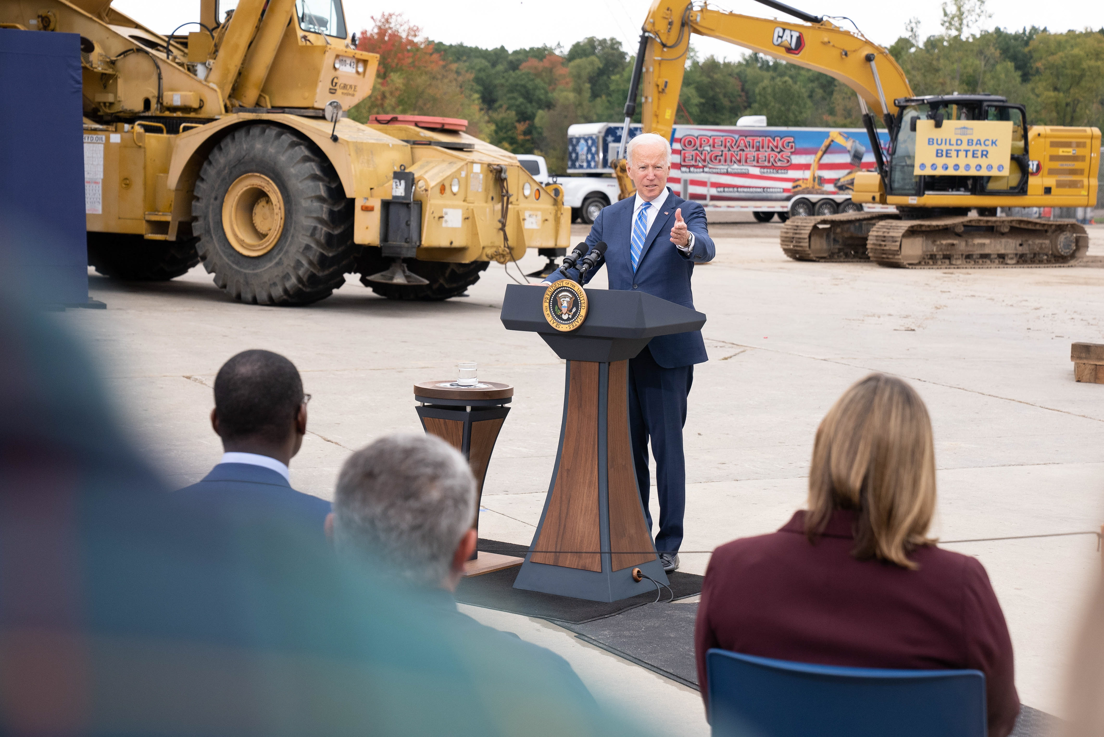 President Biden speaks in Howell, Michigan about his $3.5 trillion infrastructure bill. Oct 05, 2021