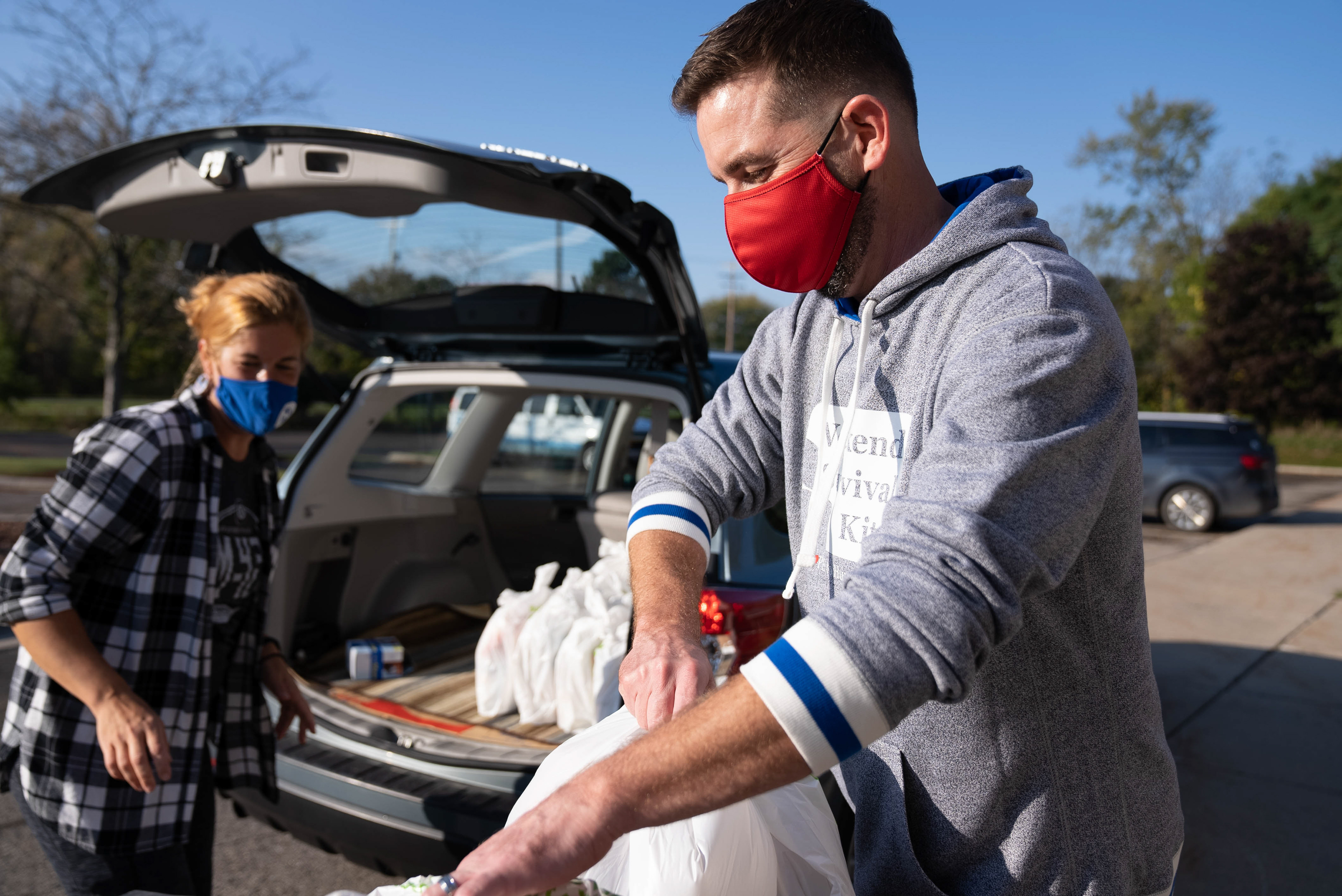 The Founder of Weekend Survival Kits, Jeff Gorsline helps load food into a volunteers vehicle in Okemos, Michigan. Nov 01, 2021  