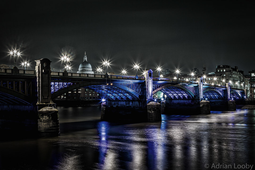 Southwark Bridge at dusk