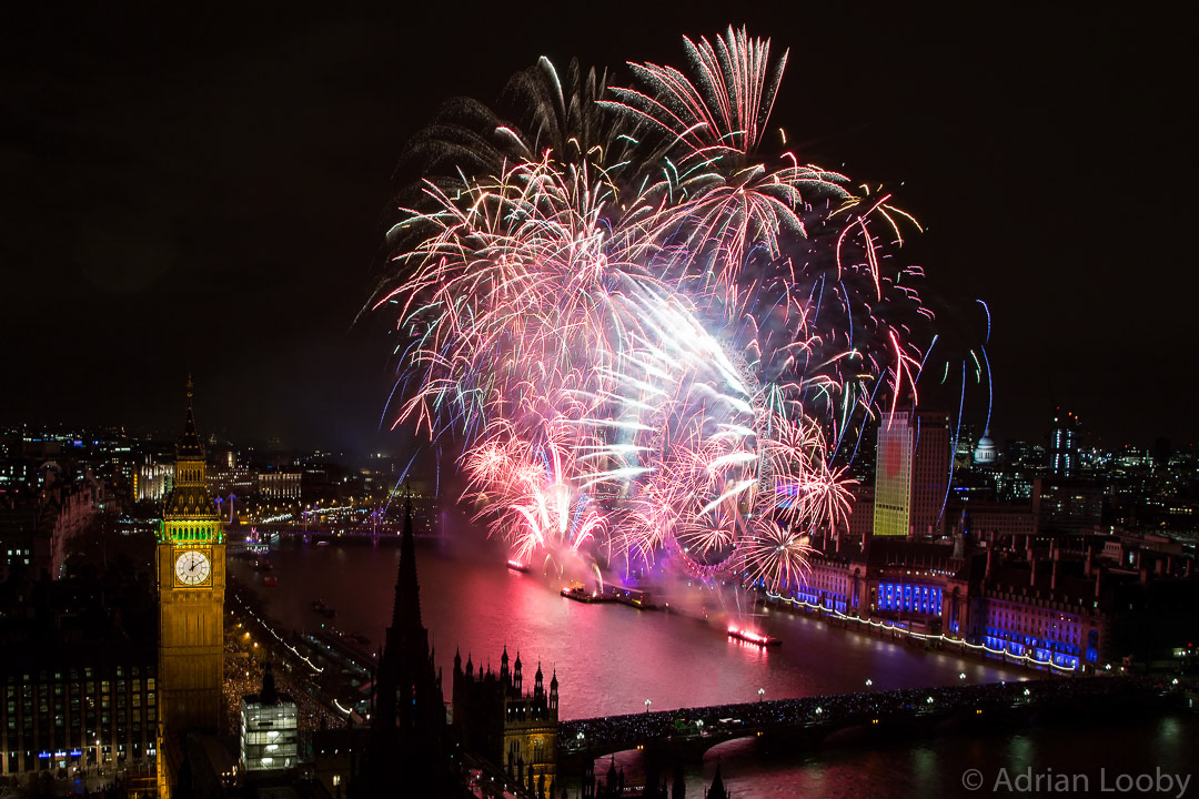 New Years day fireworks in London