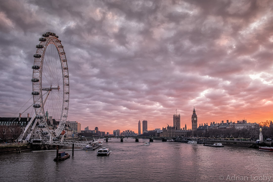 The London Eye across the River Thames