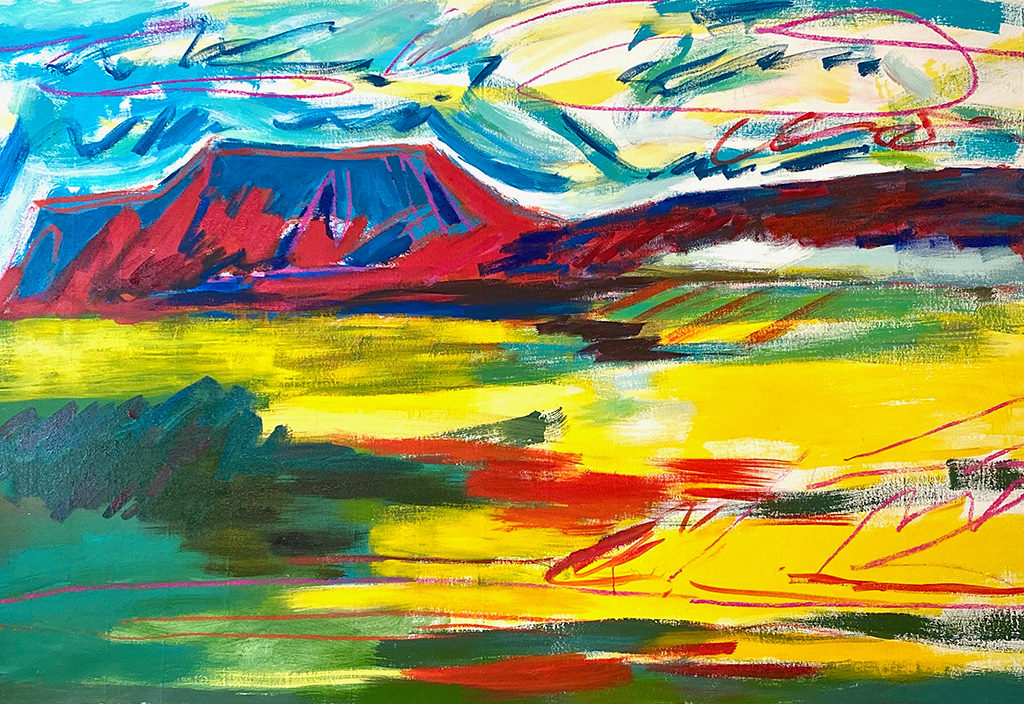 Thelma and Louise, 2020 oil and acrylic on canvas 54 x 80”