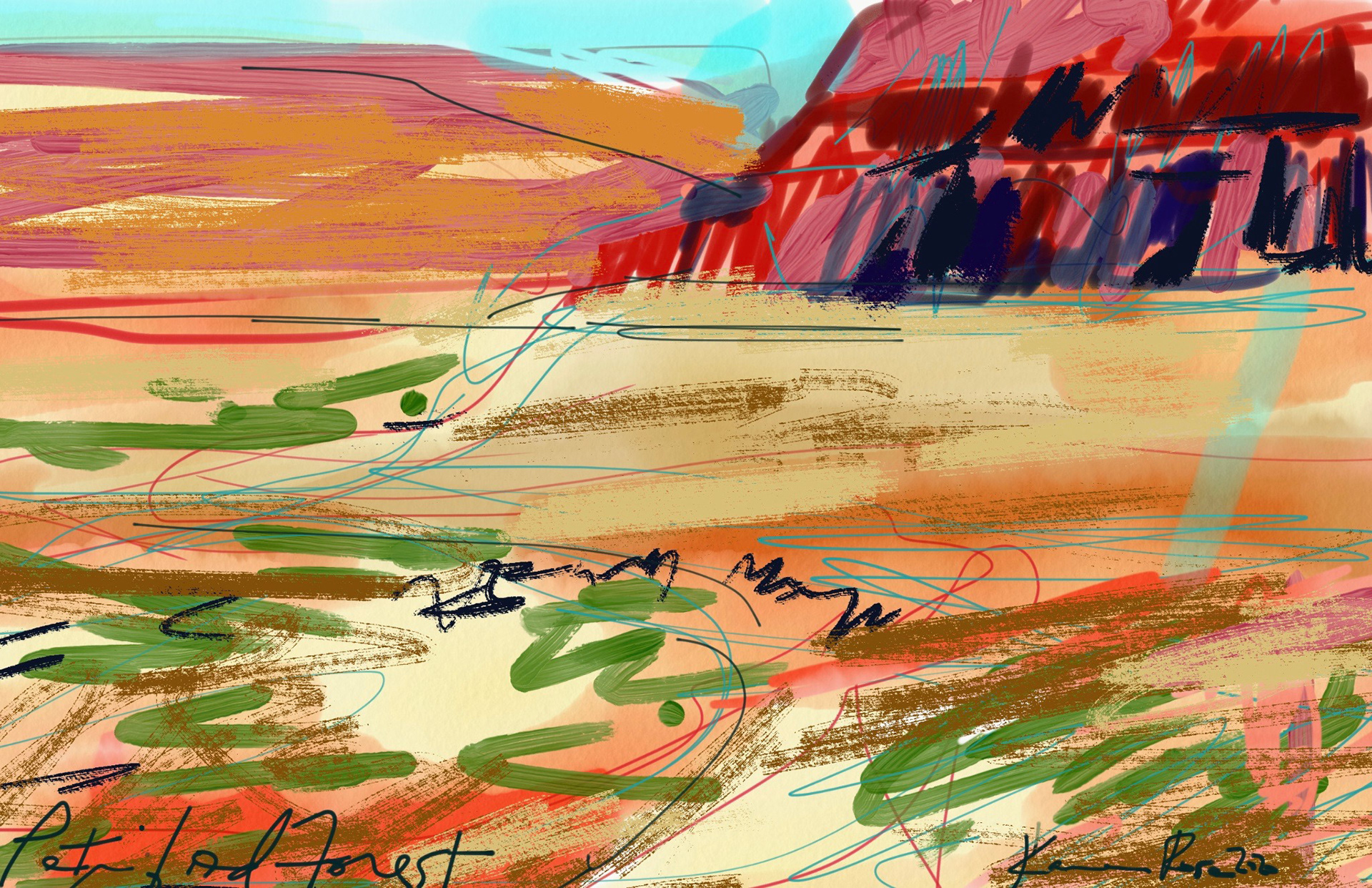 Petrified Forest 1, 2020 digital painting