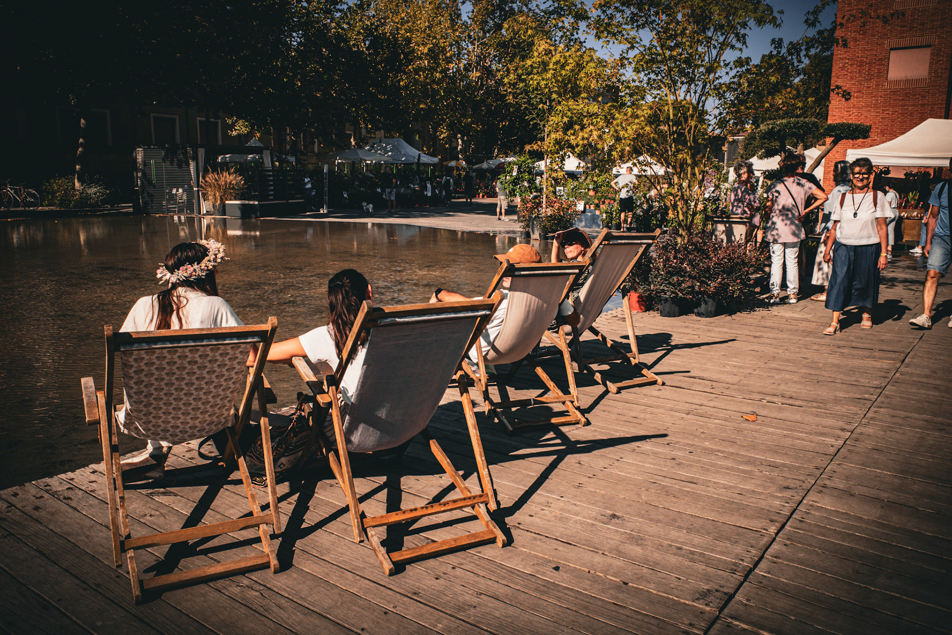 Lazy flowers by the water