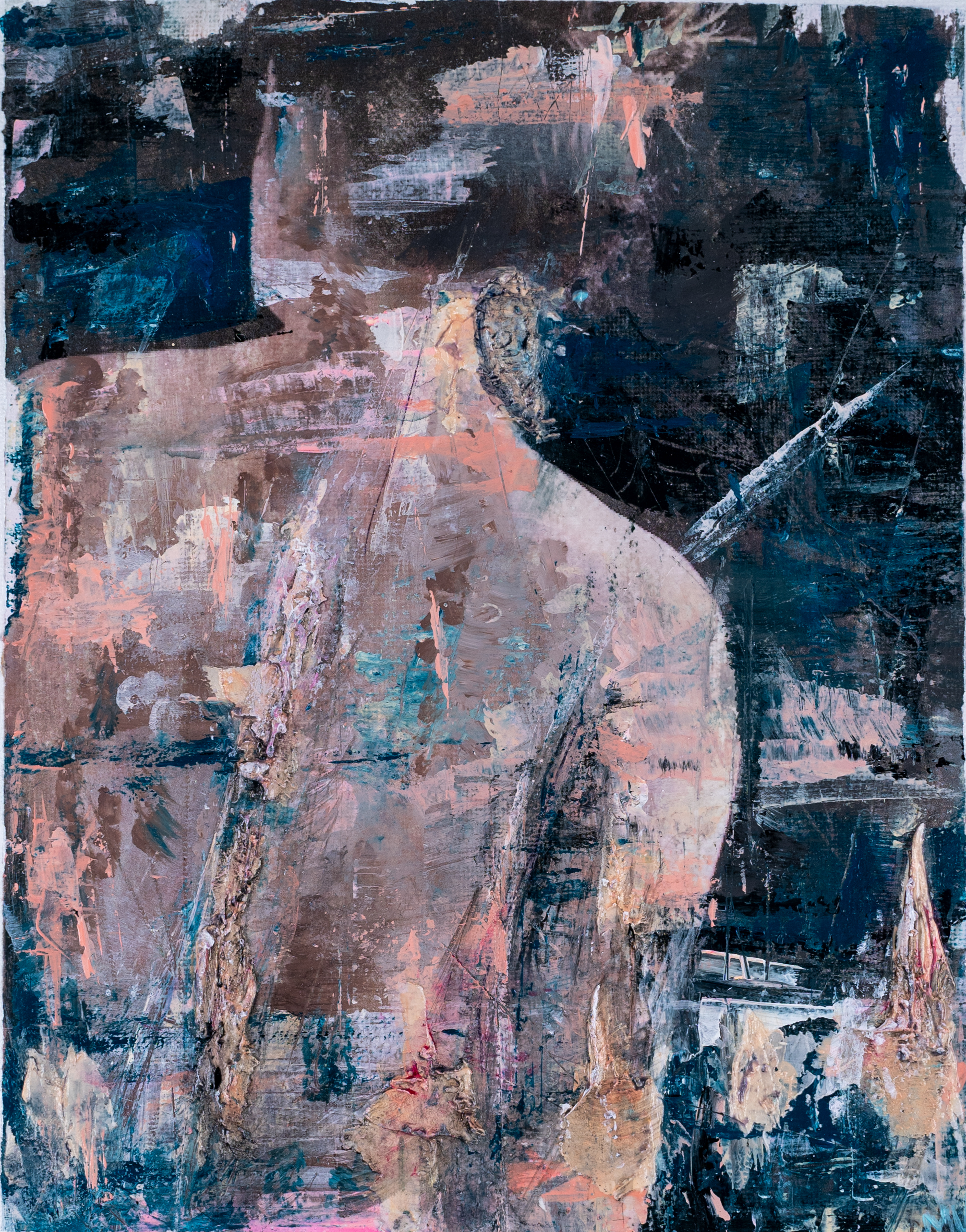 "Pensive" 8x10in mixed media on canvas board