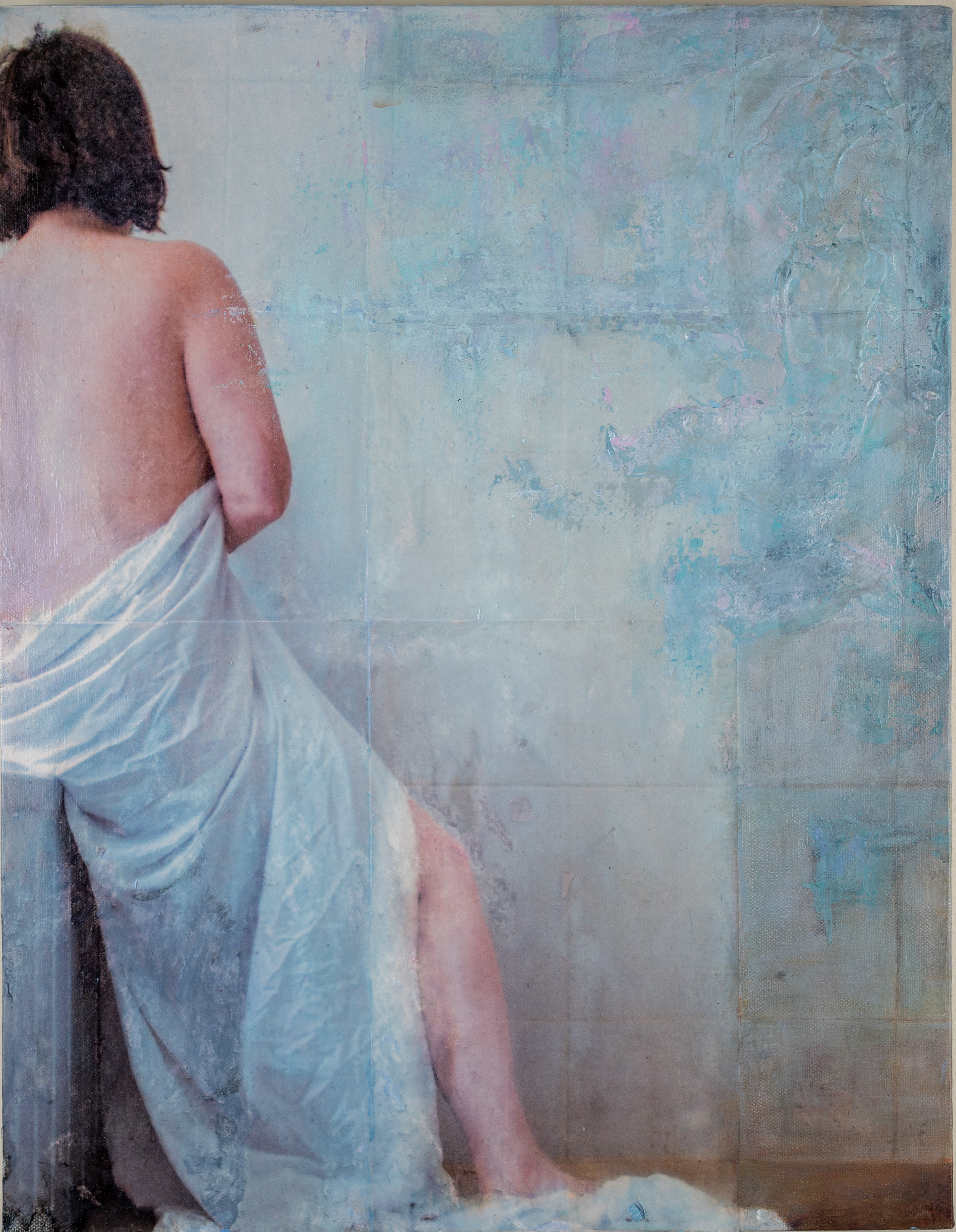 "Serenity in Negative Space" 14x18in mixed media on canvas