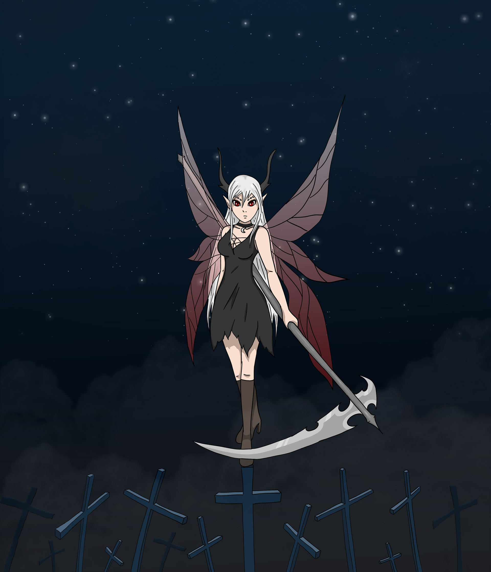 "Dark Fairy" - anime style illustration