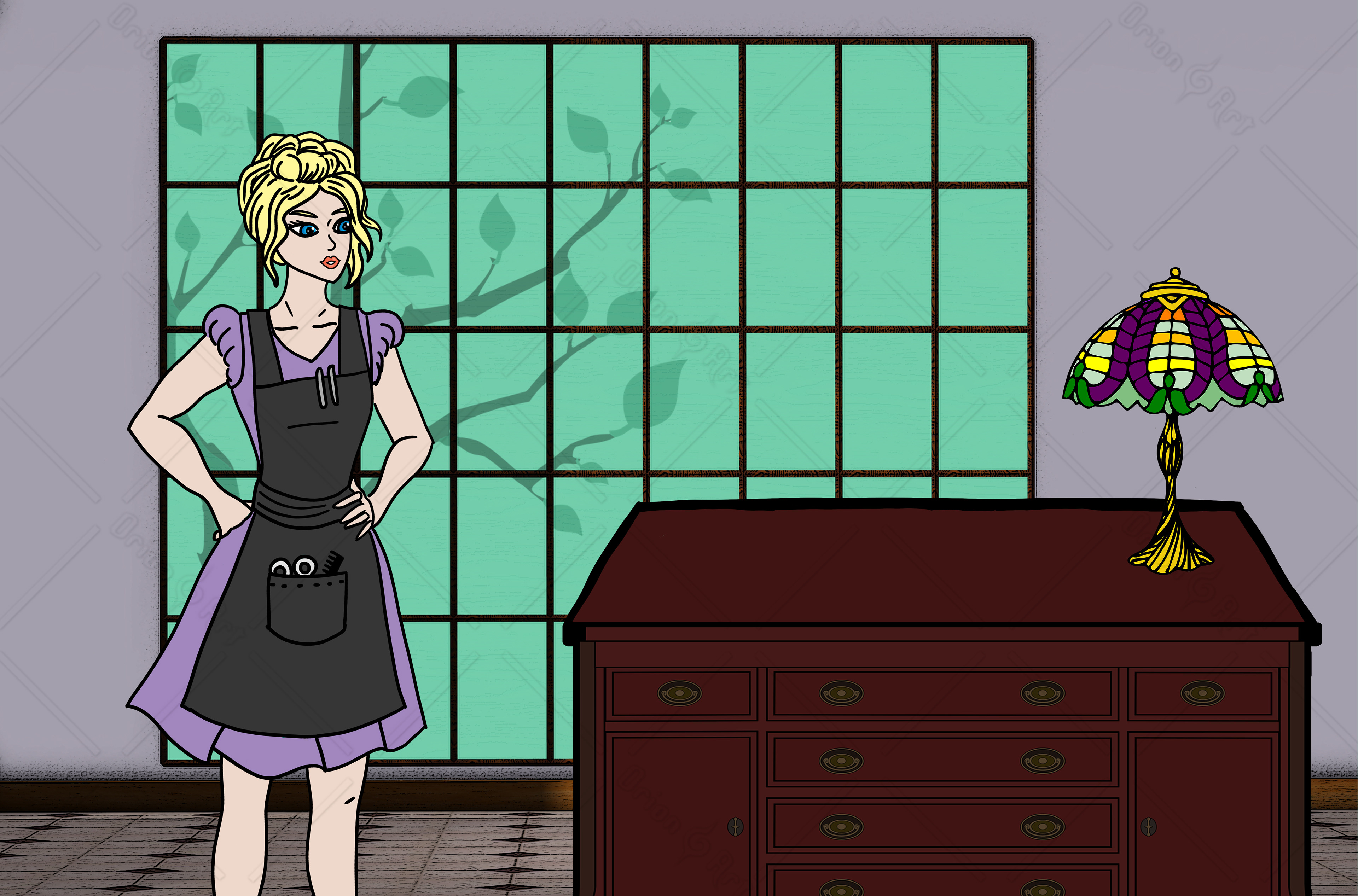 American comic style illustration for a Prezi presentation commision