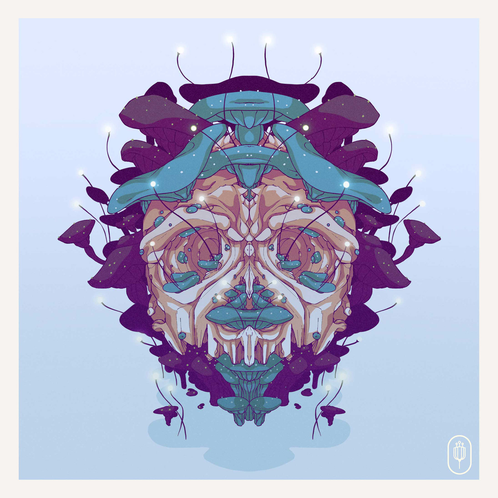 Shrooms & Skull blue alternative