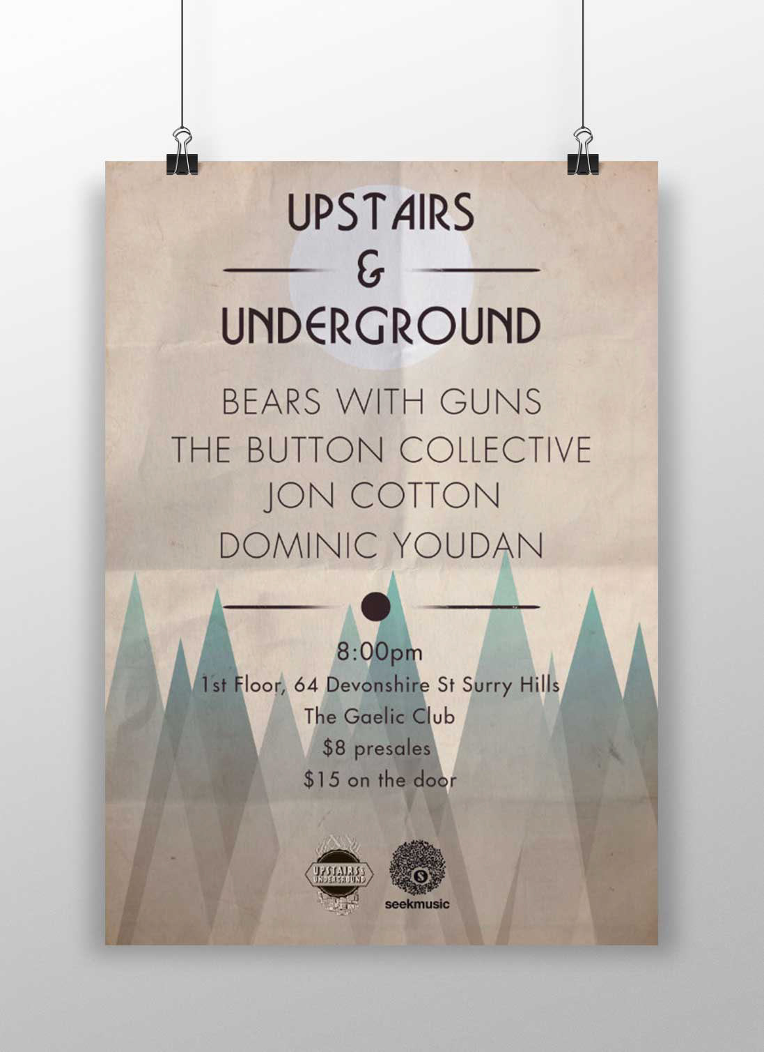Upstairs Underground poster design