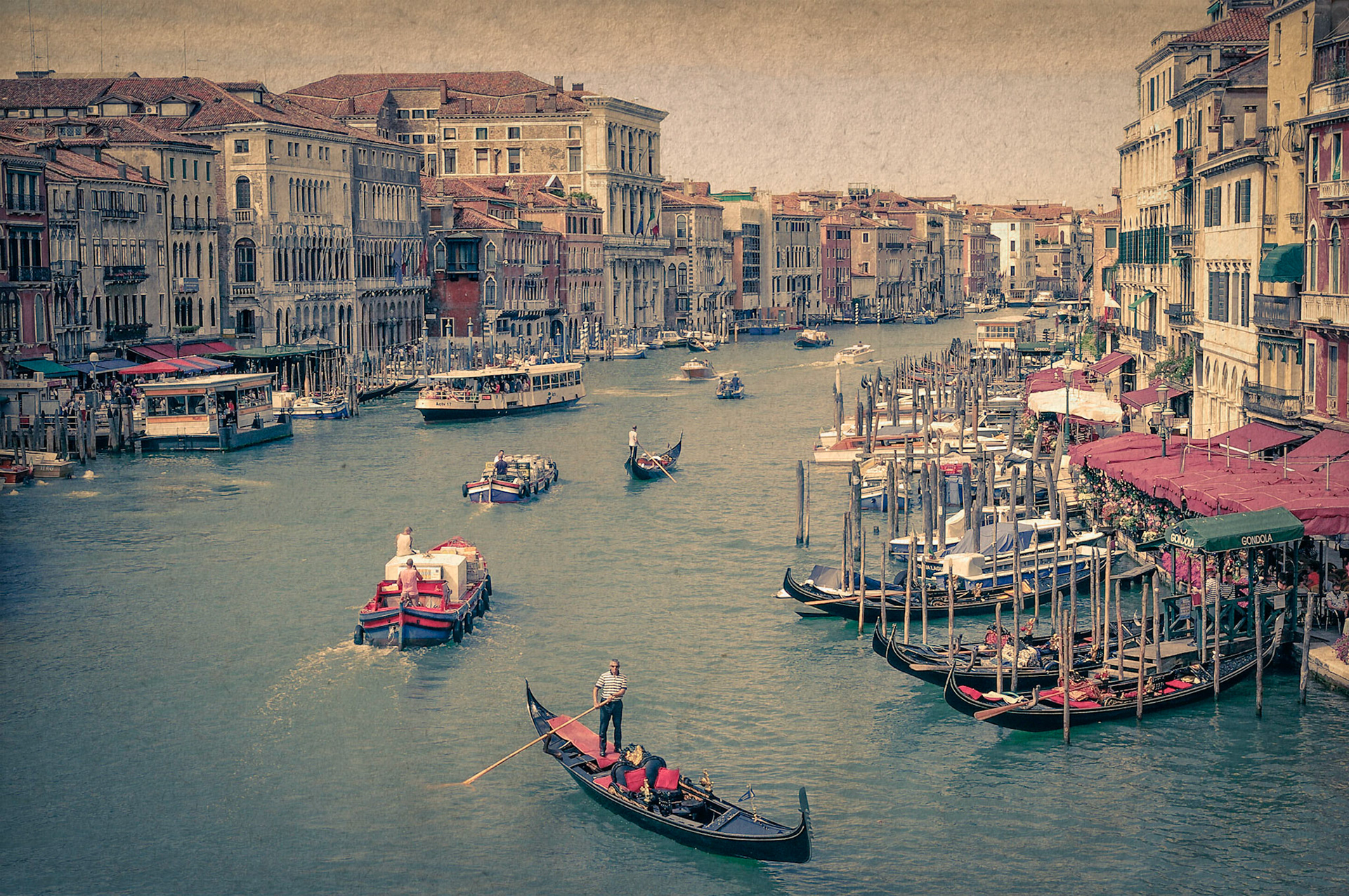 The beautiful Canal Grande in Venice, Italy.