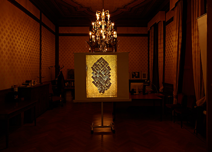 Installation view, 'The Goethe-Institut’s Reading Room Pyongyang: Between Object and Shadow', slide projection with 80 35mm slides, 2013 ( photo: Johannes Schwartz)