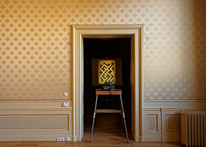 Installation view, 'The Goethe-Institut’s Reading Room Pyongyang: Between Object and Shadow', slide projection with 80 35mm slides, 2013 ( photo: Johannes Schwartz)