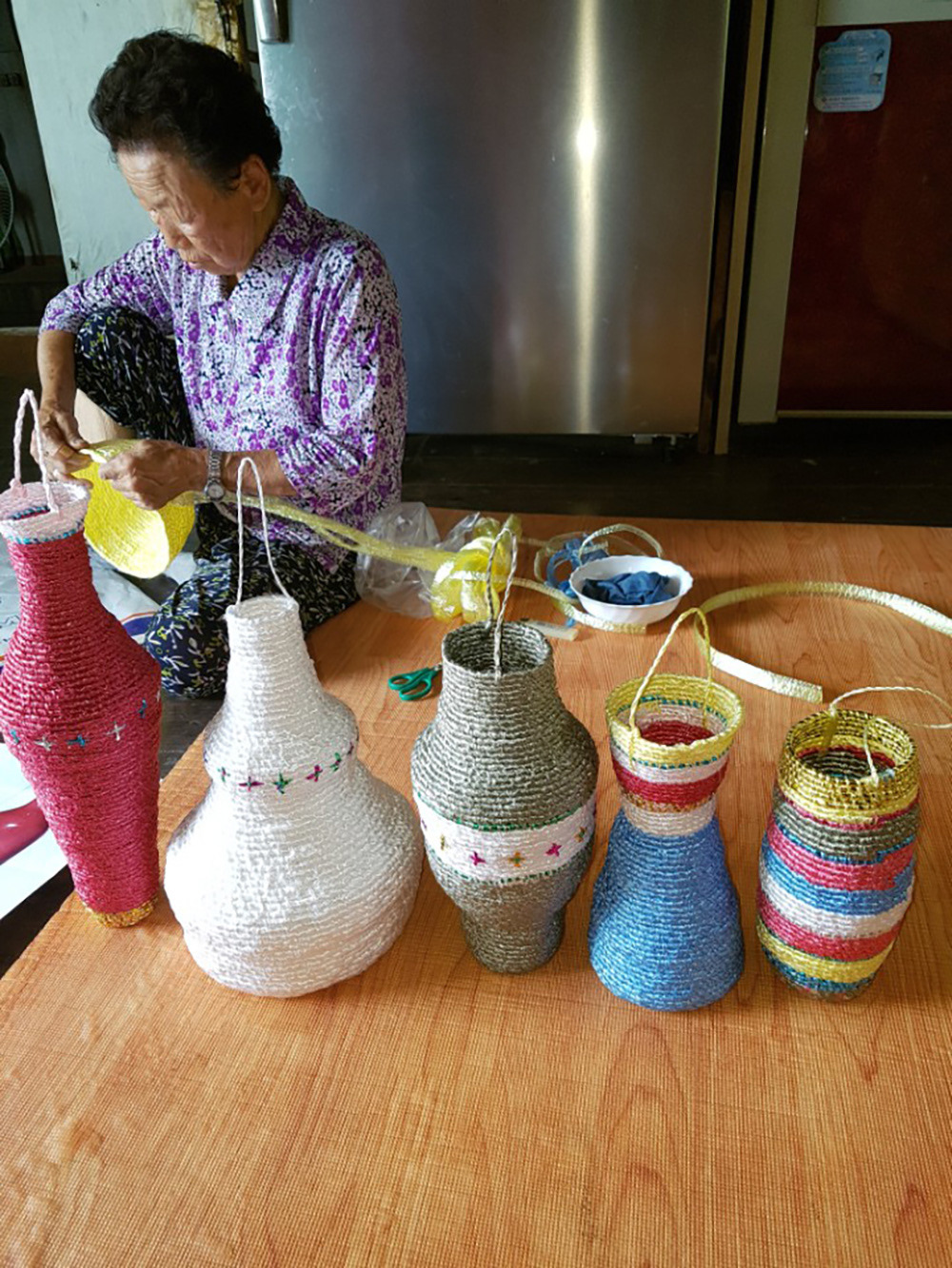 Baskets crafted by Seo Un Lee.