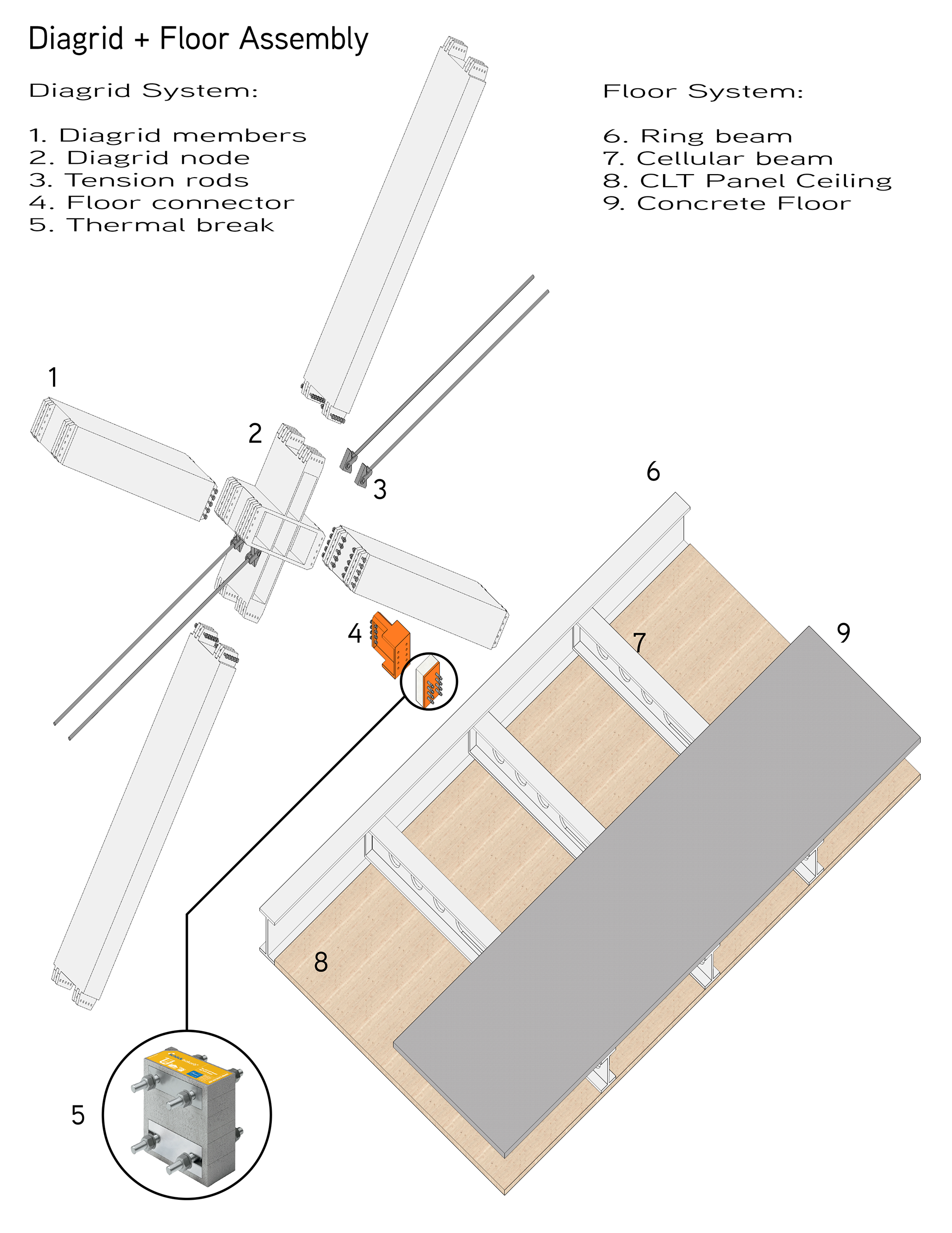 Diagrid Structural Assembly Diagram