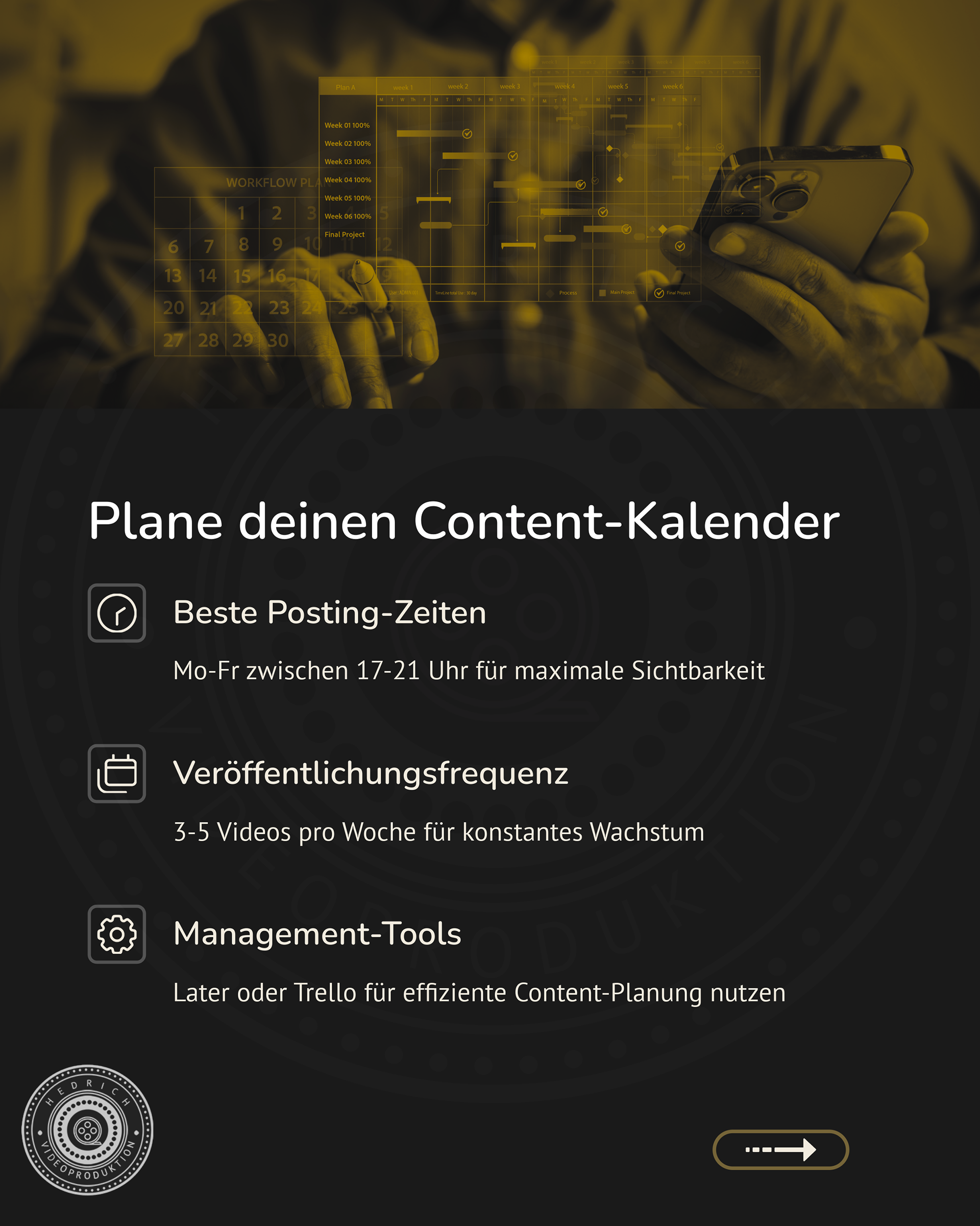 Infografik: Content-Planung für Video-Marketing – Beste Posting-Zeiten und Veröffentlichungsfrequenz