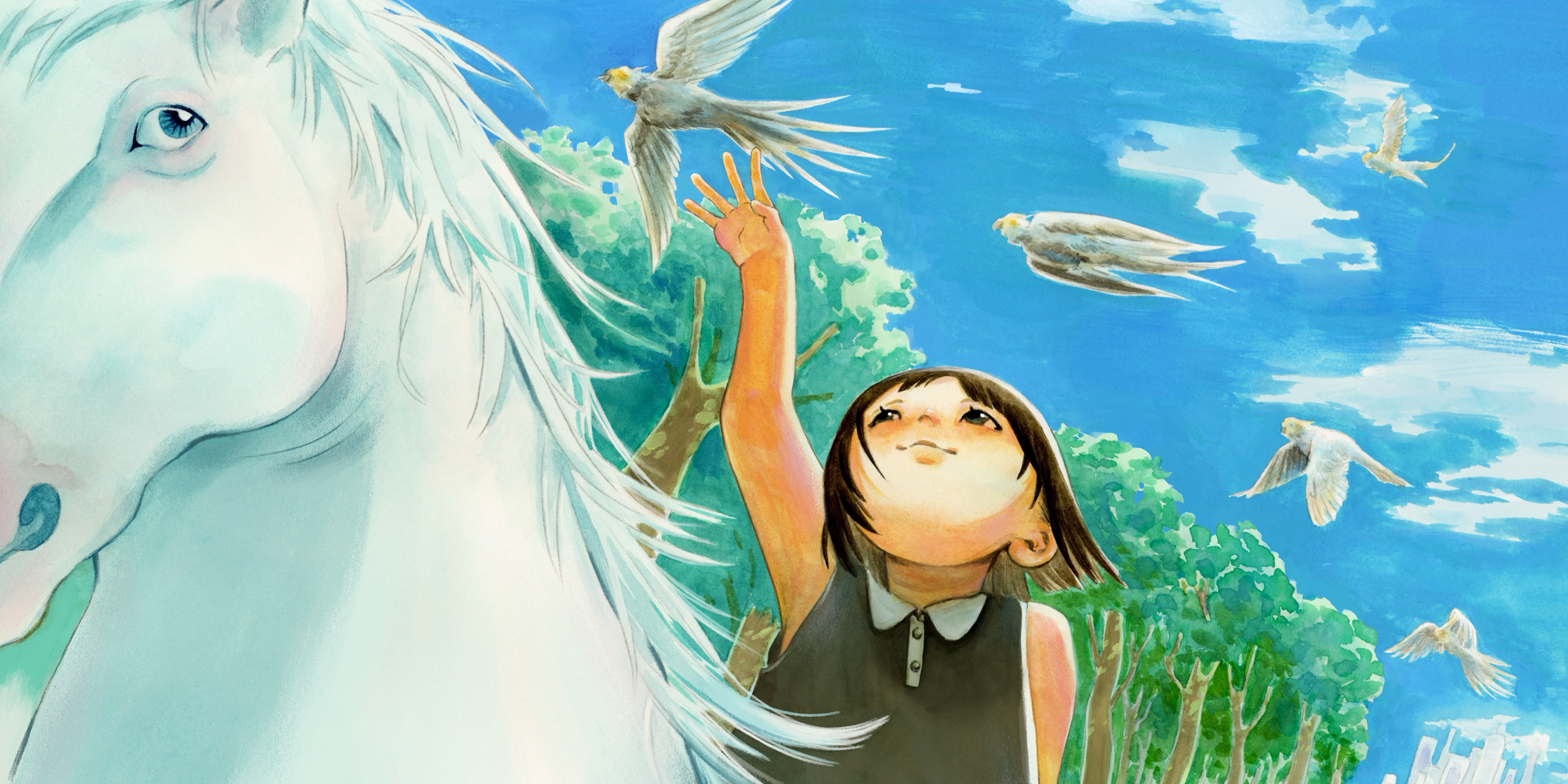 [Drowning Horse] Children's Book Illustration #3, 20 x 10in