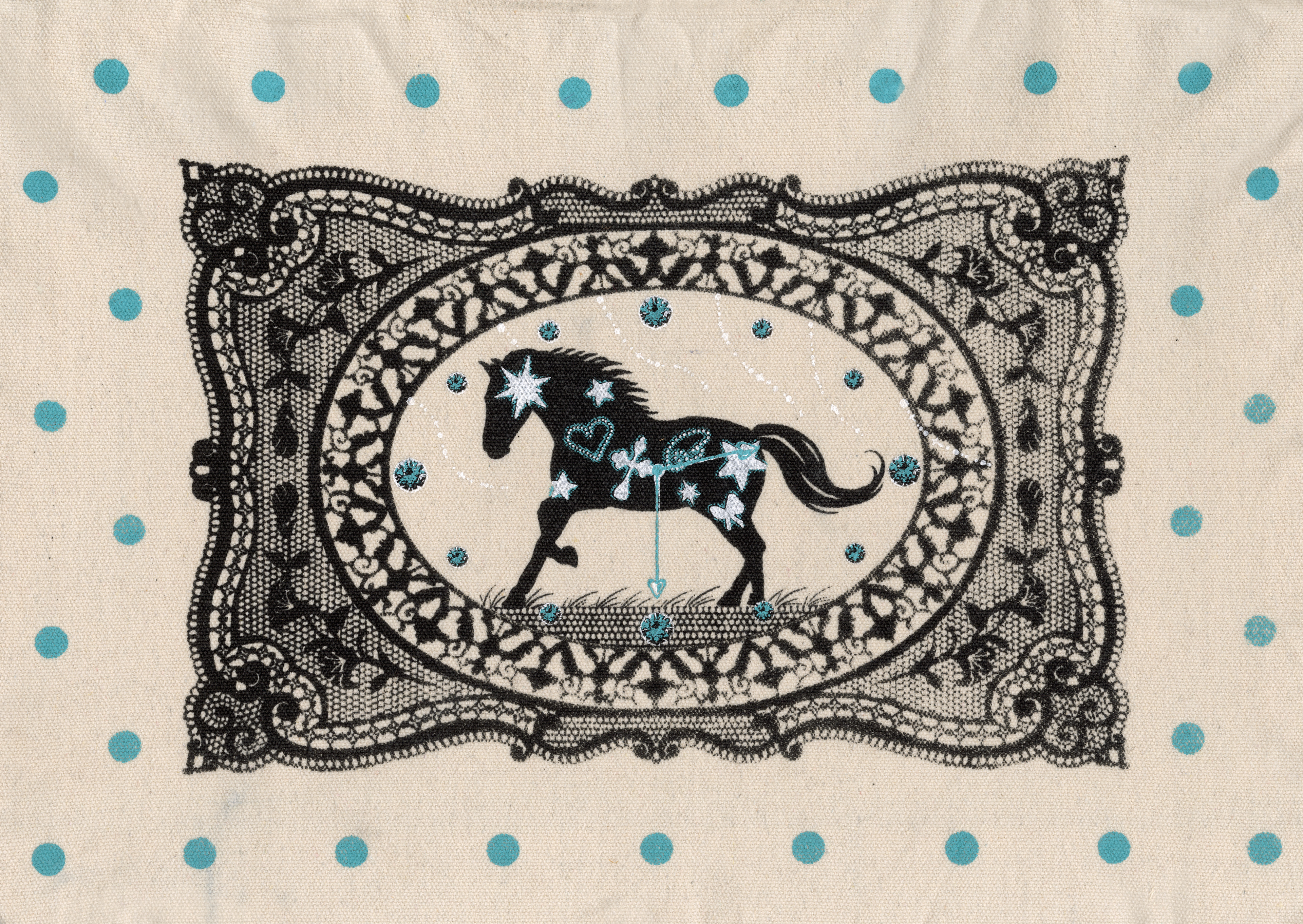 Version A (black, white, and blue)