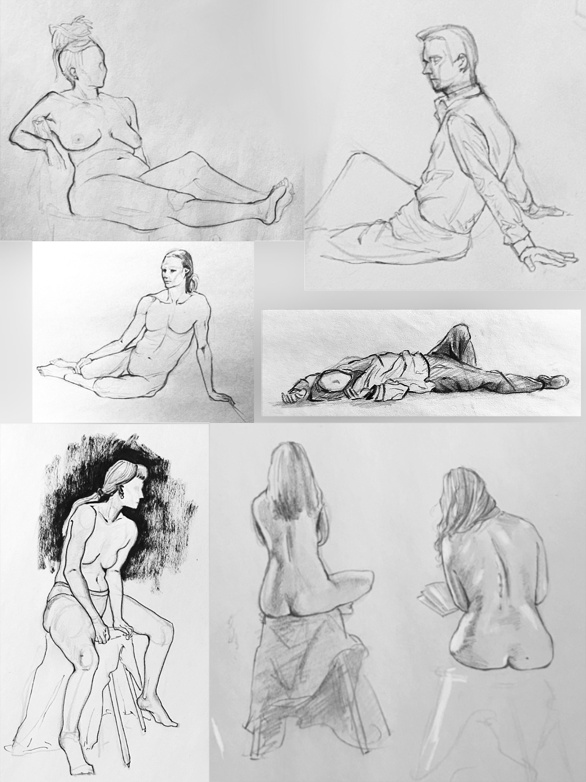 Figure drawing in class, January to April, 2026