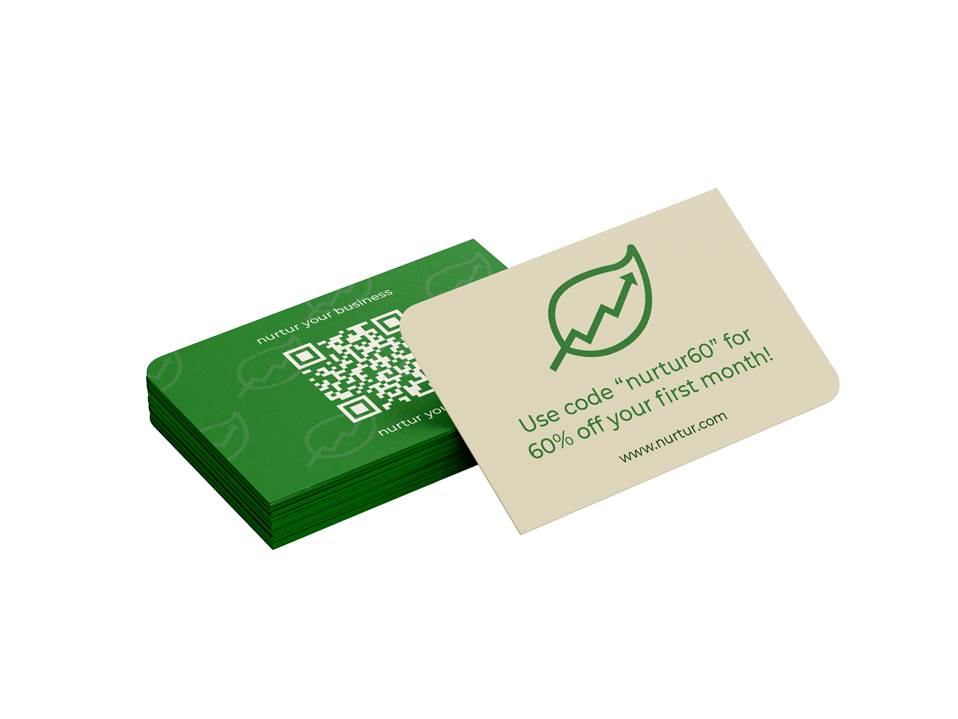 Rounded corners on the business cards only further emphasise the gentle accessibility of the brand.
