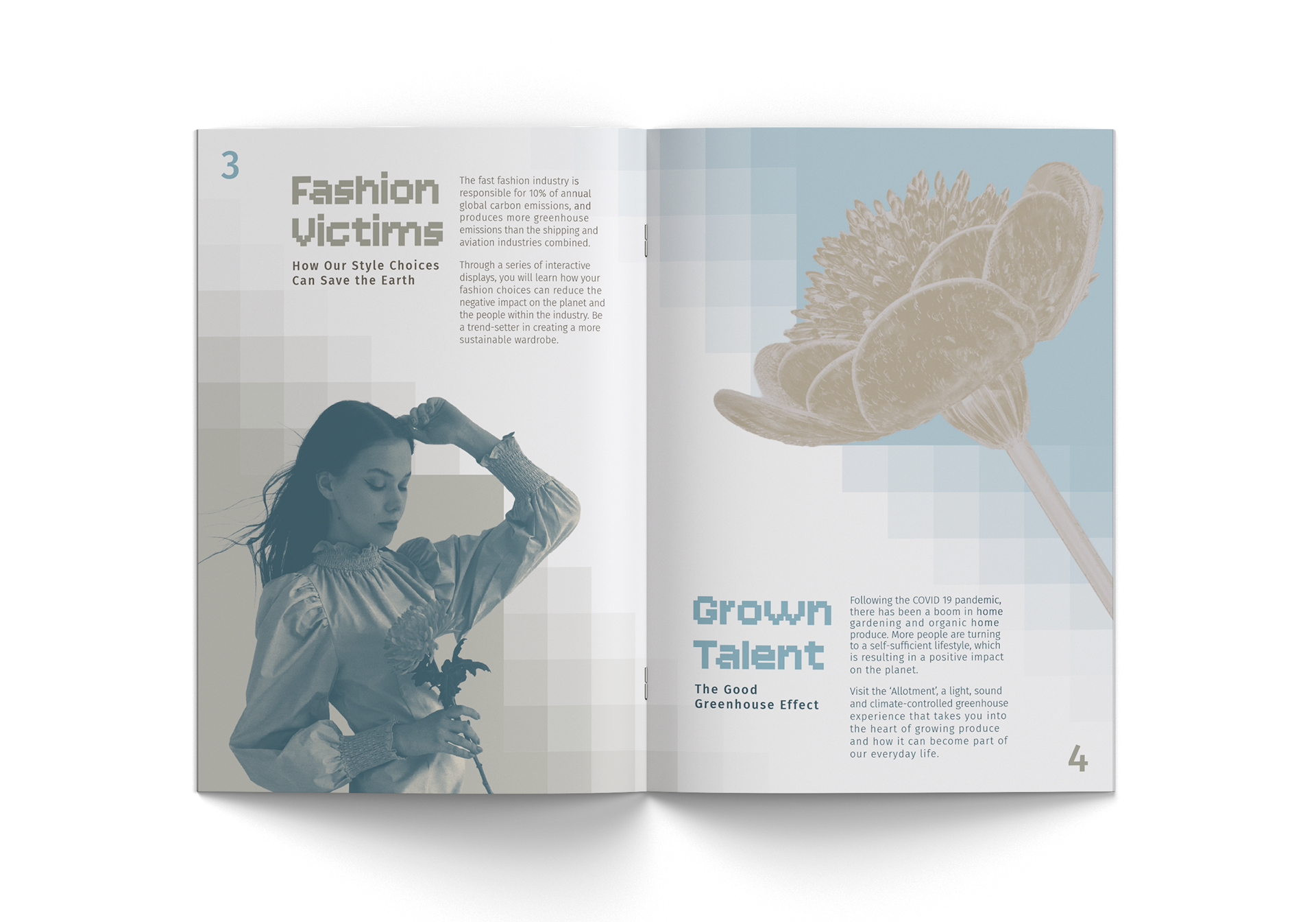 A big focus for the inside pages was type-setting the paragraphs into neat blocky shapes.