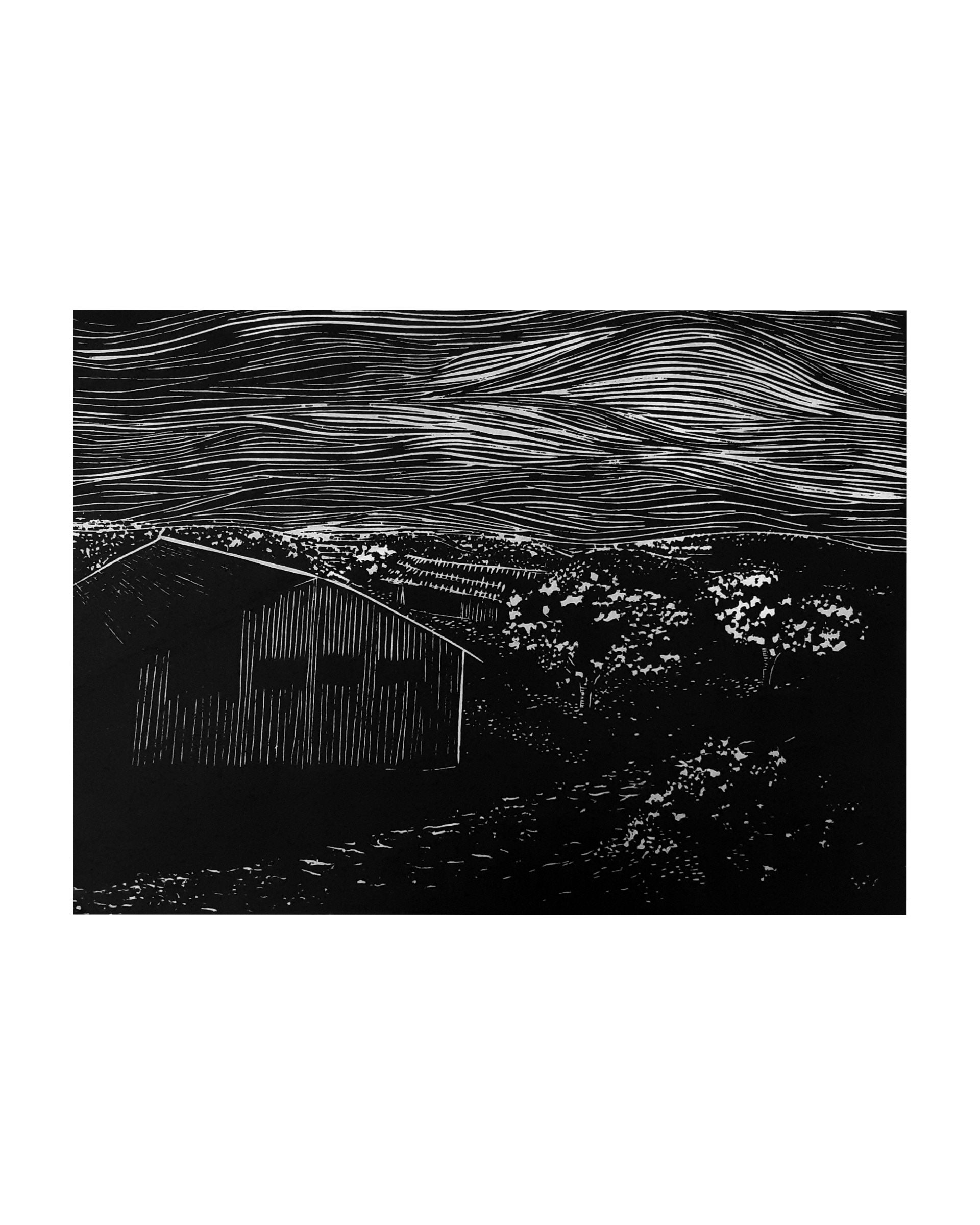Raquel Ferreira, xilogravura sobre papel, 2020 - "Sem título" 28x20