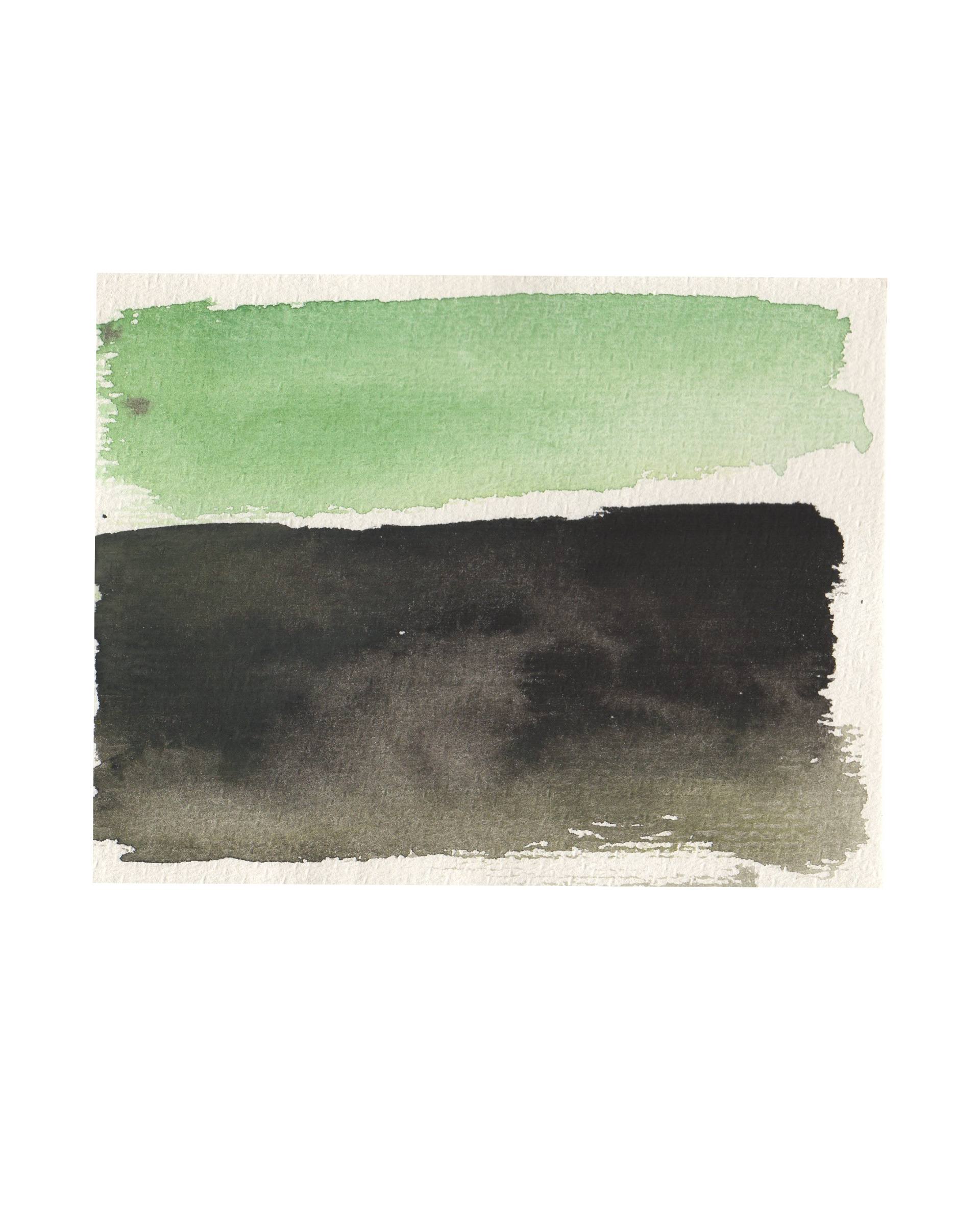 Raquel Ferreira, aquarela sobre papel, 2017 - "Verde secundário I" 15x11cm
