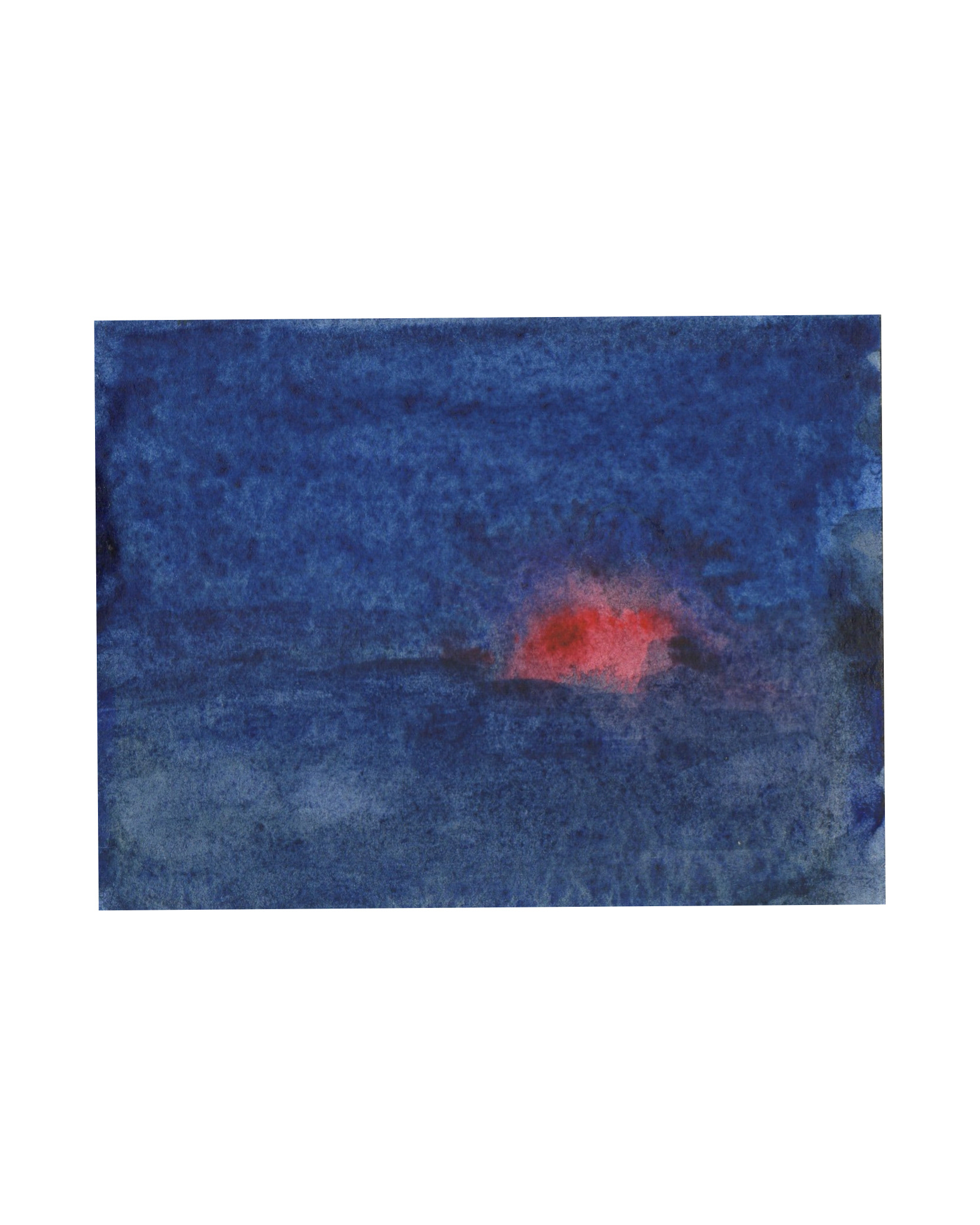 Raquel Ferreira, aquarela sobre papel, 2017 - "Anil e magenta" 10x8cm