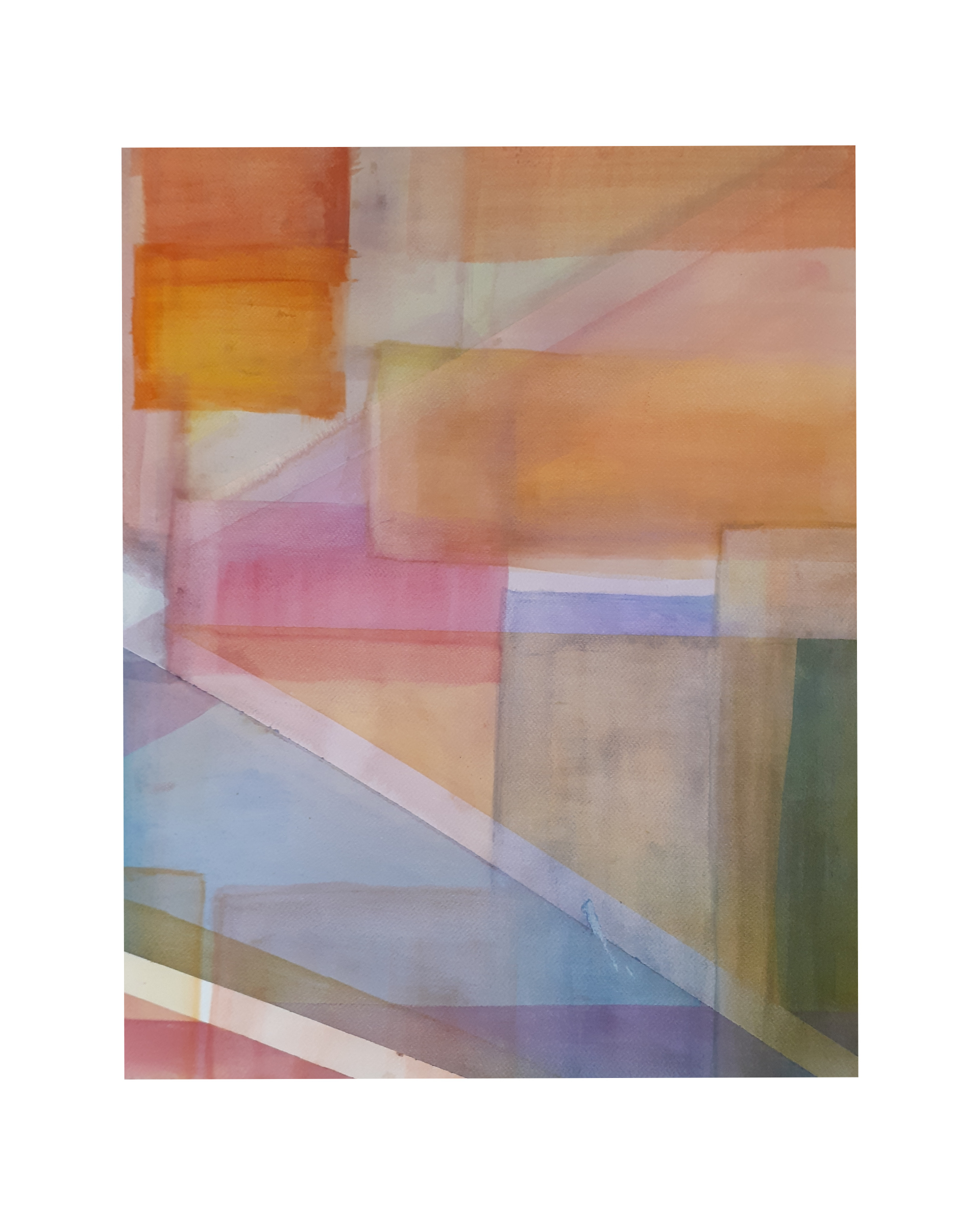 Raquel Ferreira, aquarela sobre papel, 2018 - "Aquarela geométrica" 60x48cm