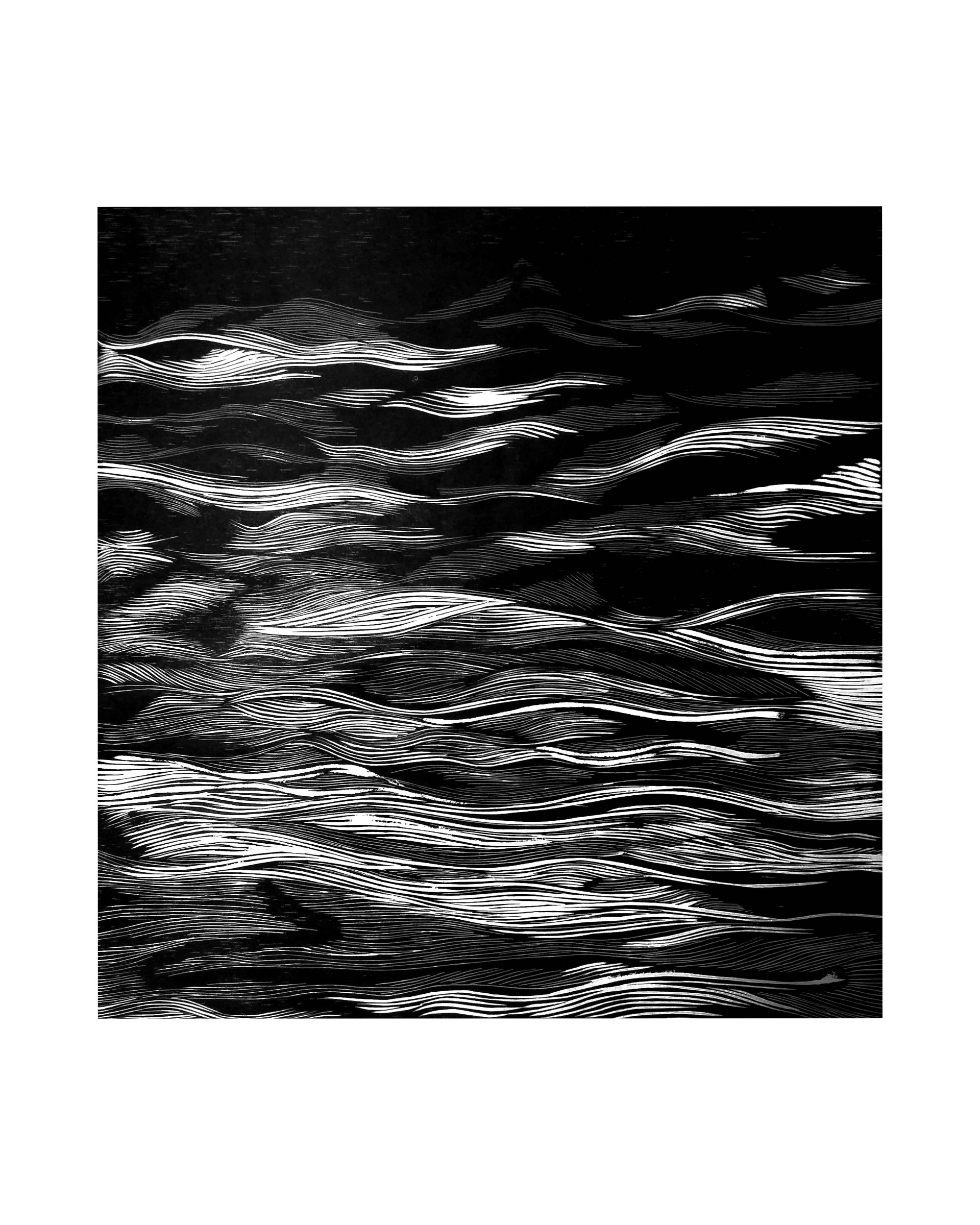 Raquel Ferreira, xilogravura sobre papel, 2020 - "Sem título" 47x45cm
