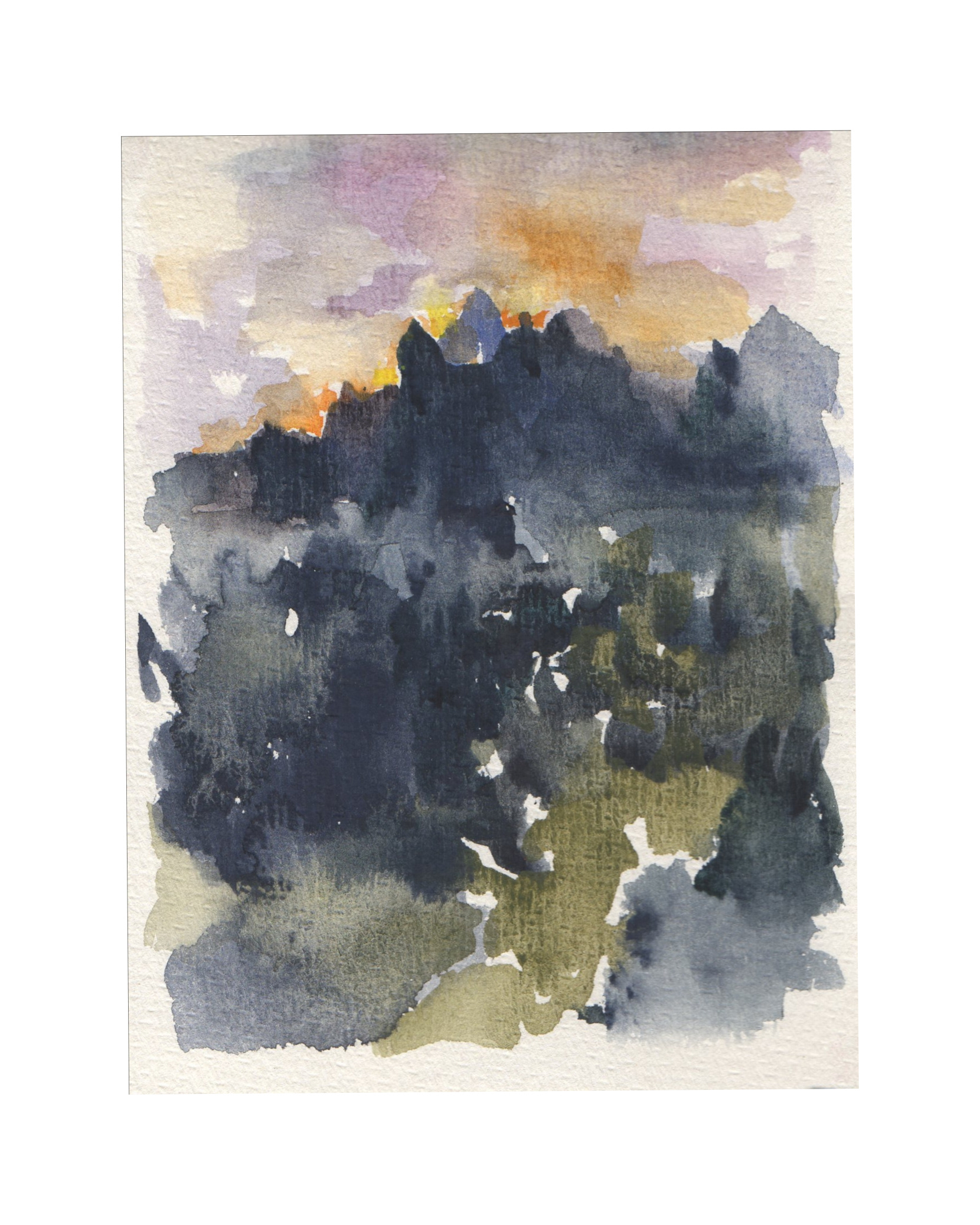 Raquel Ferreira, aquarela sobre papel, 2017 - "Aguada I" 15x11cm