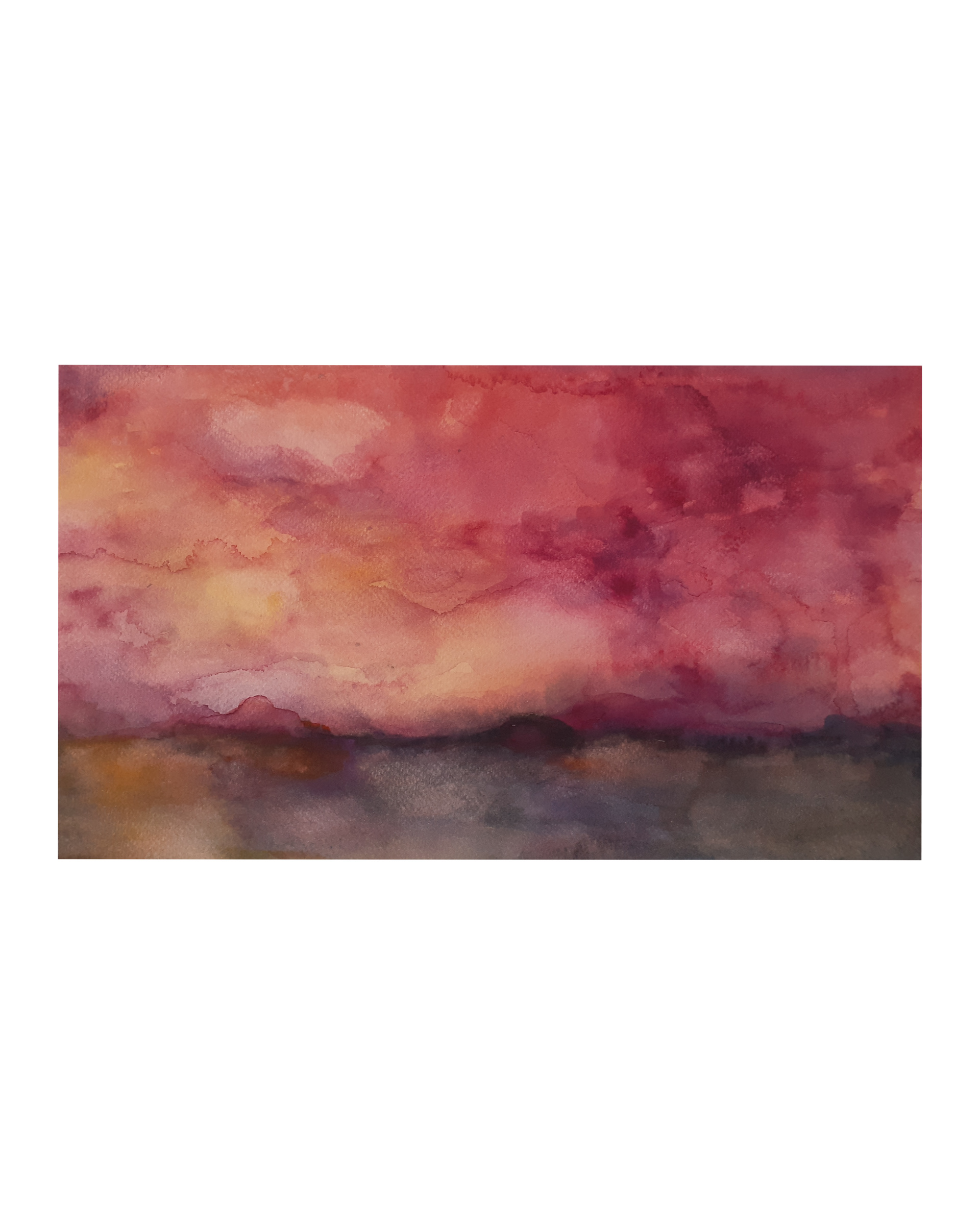 Raquel Ferreira, aquarela sobre papel, 2017 - "Horizonte II" 35x21cm