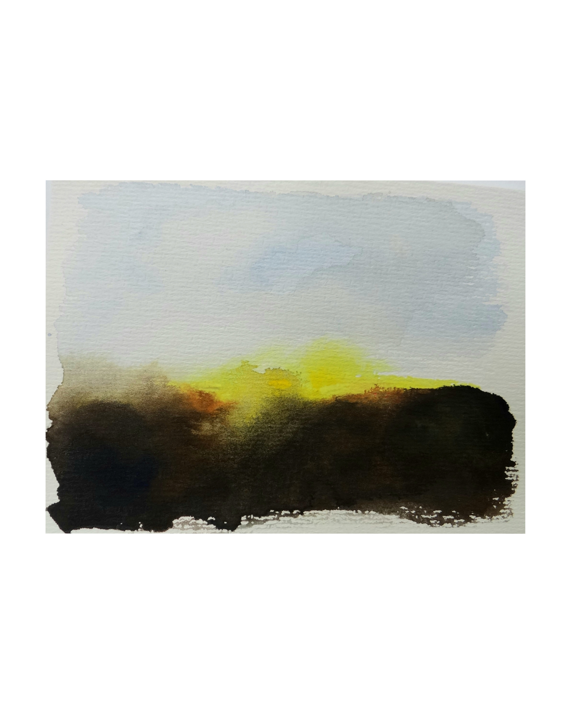 Raquel Ferreira, aquarela sobre papel, 2017 - "Céu caótico I" 15x11cm