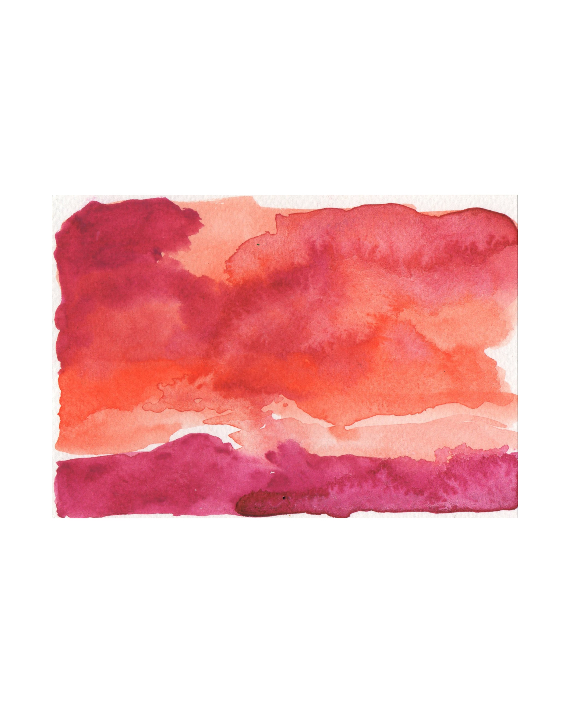 Raquel Ferreira, aquarela sobre papel, 2017 - "Cores quentes IV" 15x10cm
