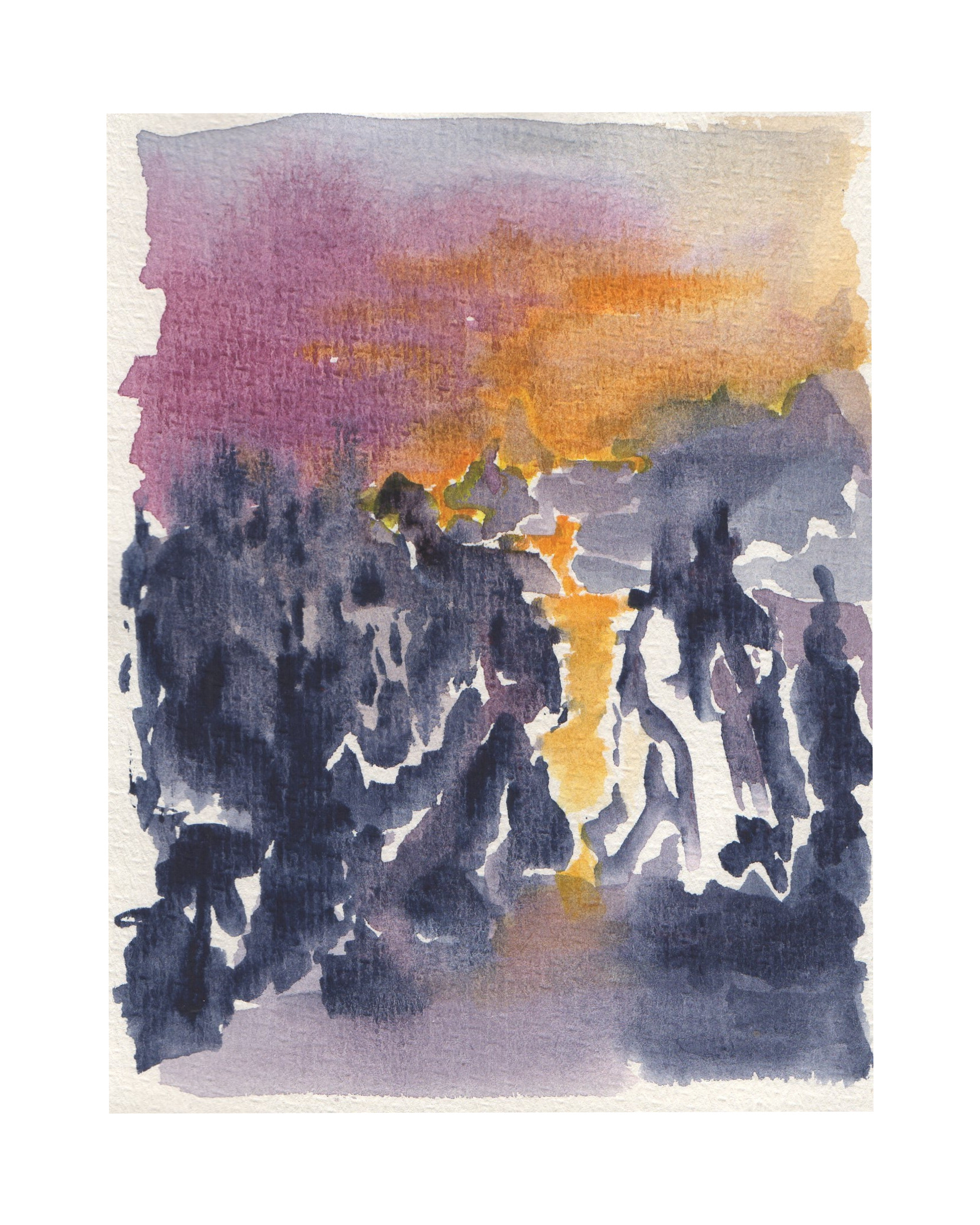 Raquel Ferreira, aquarela sobre papel, 2017 - "Aguada III" 15x11cm