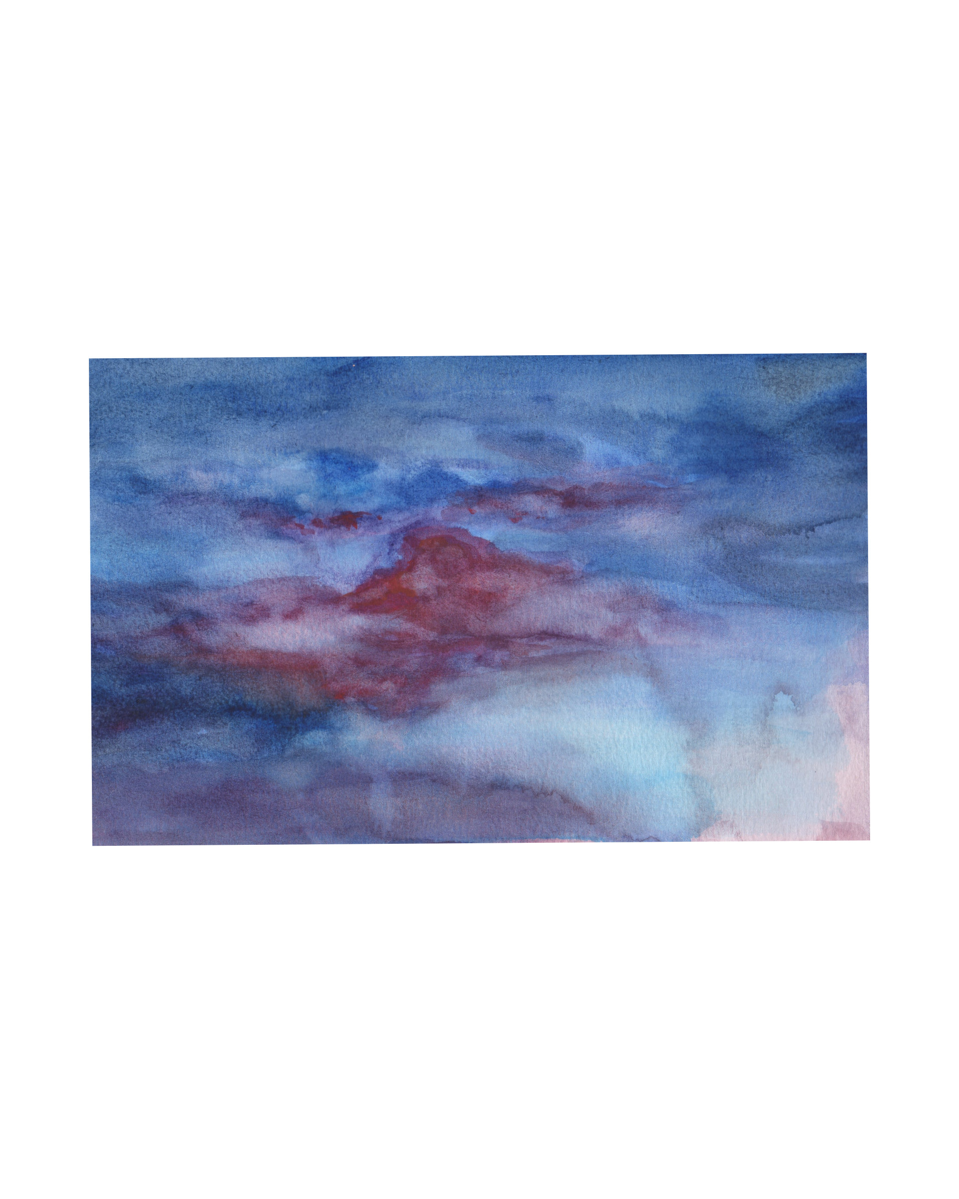 Raquel Ferreira, aquarela sobre papel, 2017 - "Anil e magenta II" 24x15cm