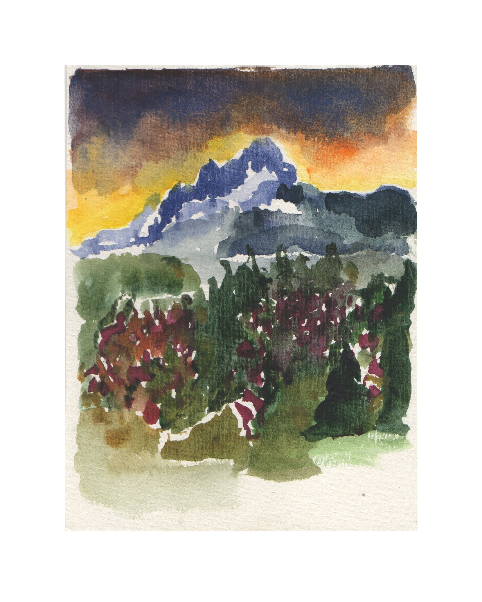 Raquel Ferreira, aquarela sobre papel, 2017 - "Aguada IV" 15x11cm