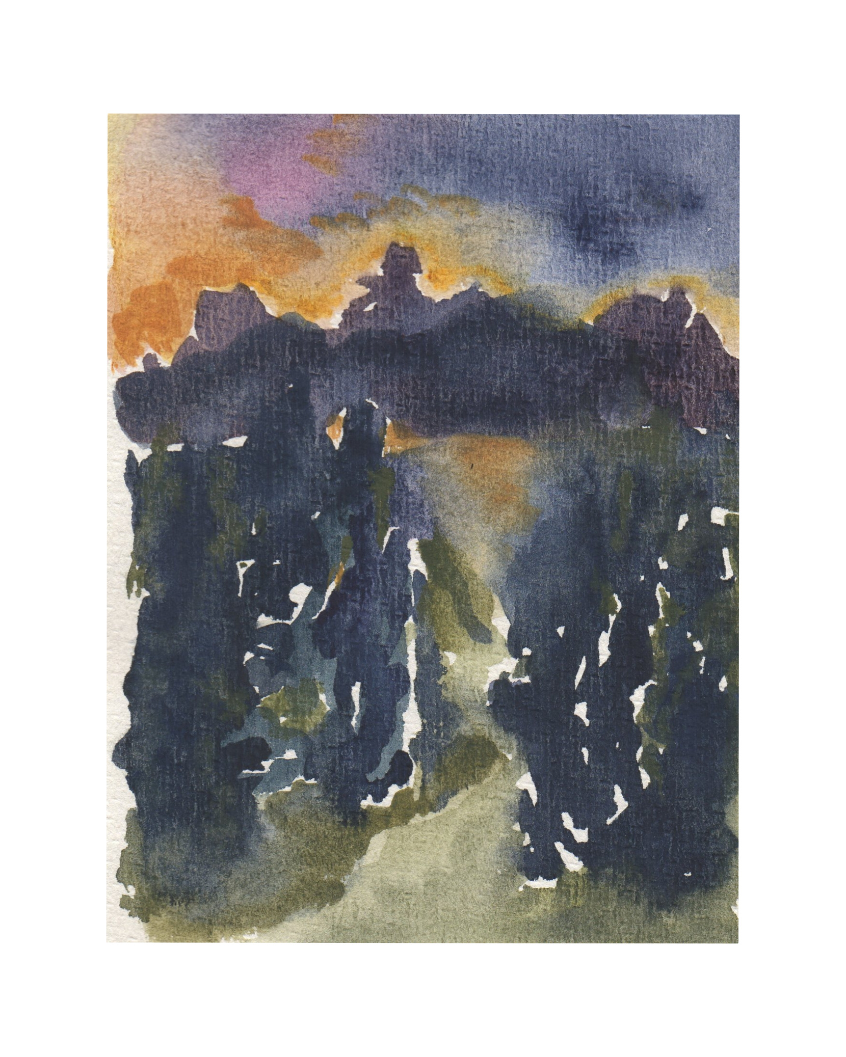 Raquel Ferreira, aquarela sobre papel, 2017 - "Aguada II" 15x11cm