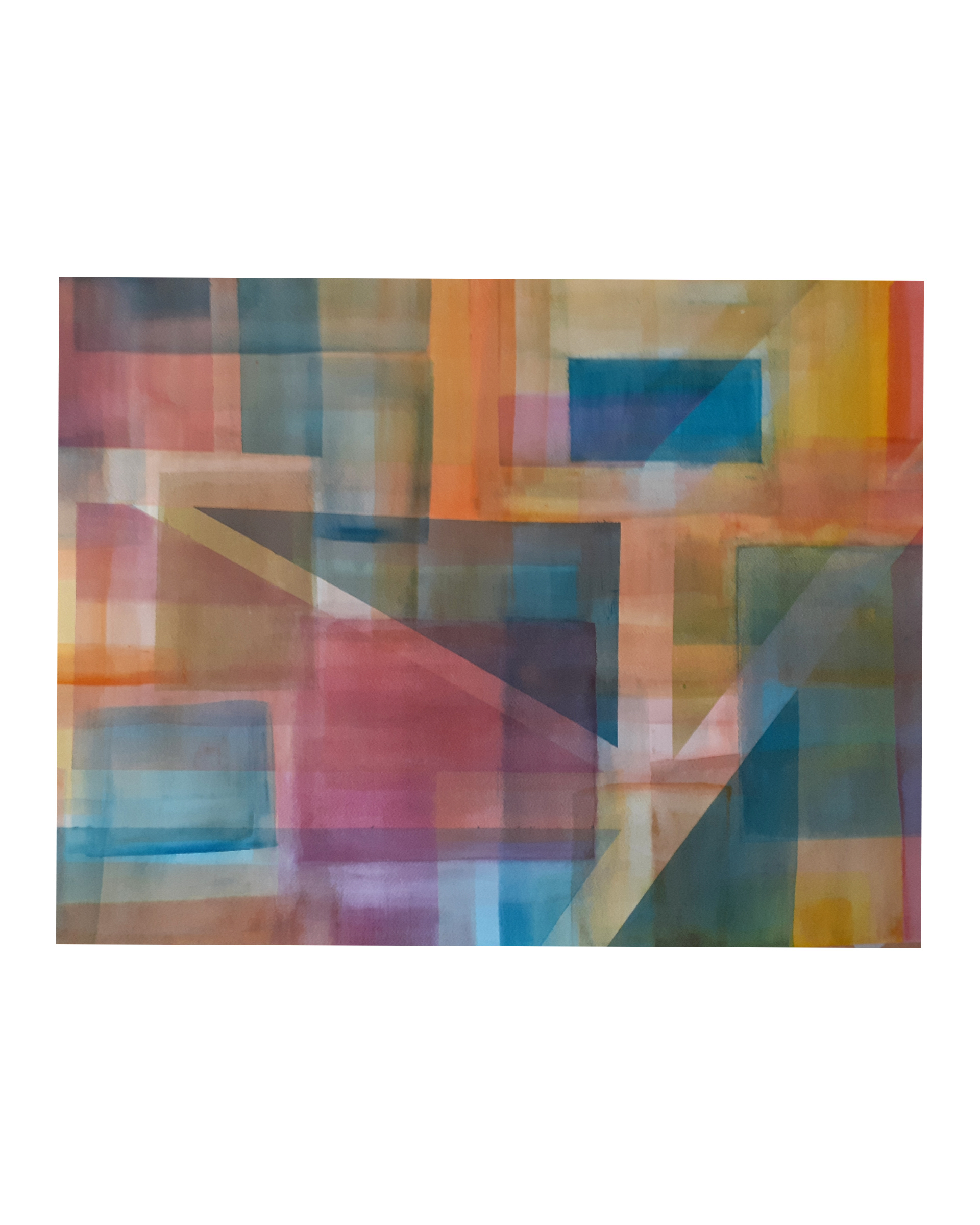 Raquel Ferreira, aquarela sobre papel, 2017 - "Aquarela geométrica IV" 77x60cm