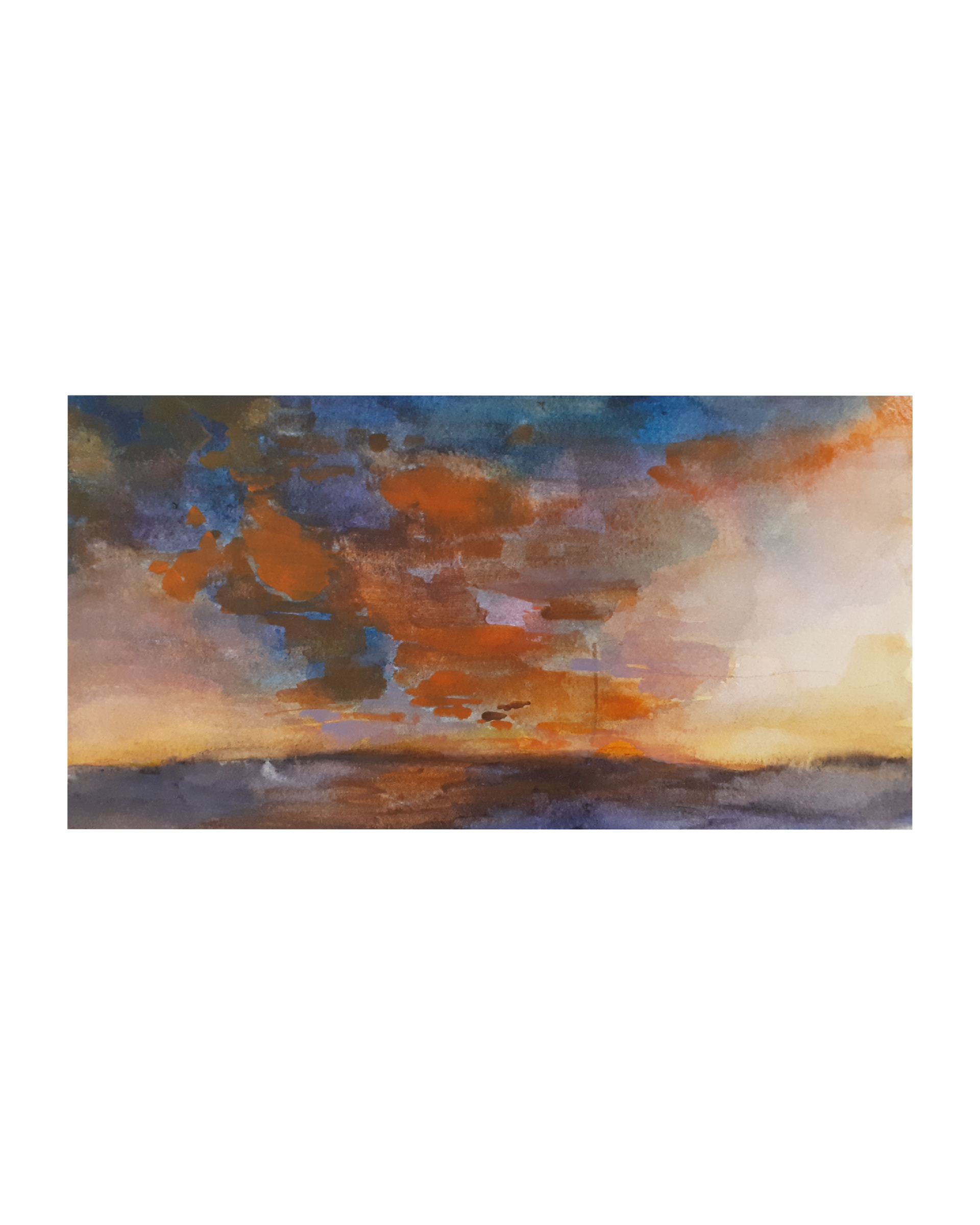 Raquel Ferreira, aquarela sobre papel, 2017 - "Horizonte I" 25x13cm