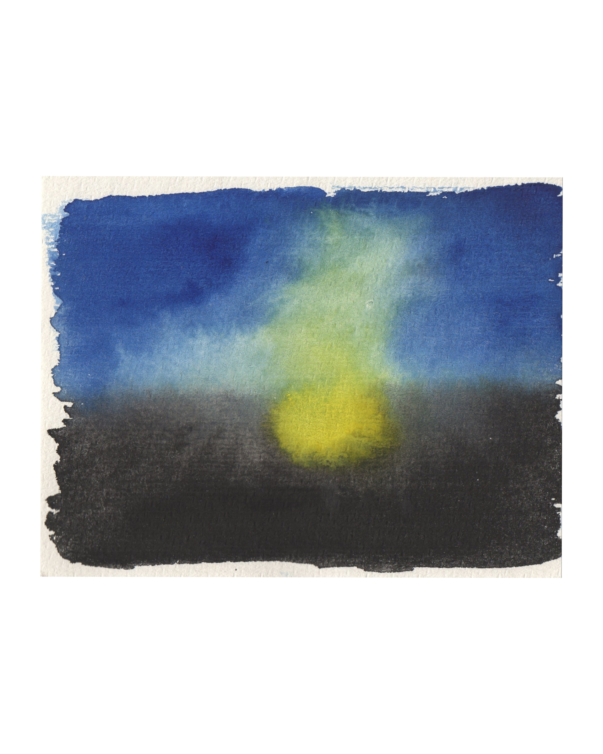 Raquel Ferreira, aquarela sobre papel, 2017 - "Céu caótico II" 15x11cm