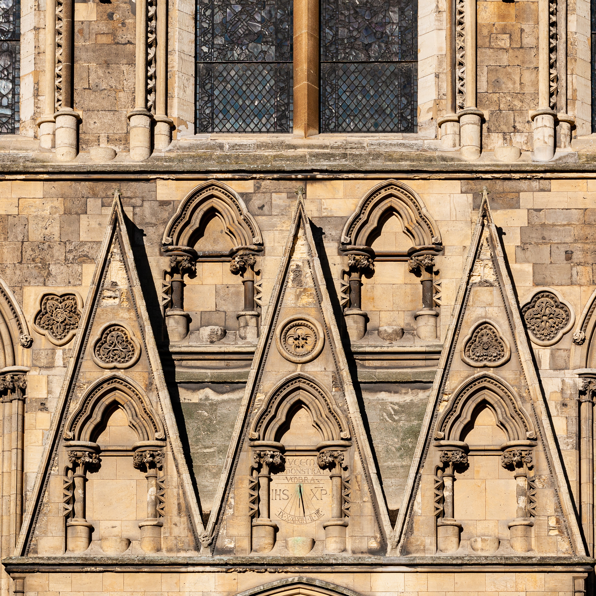 York Minster - South Transept detail that sits below the Rose Window